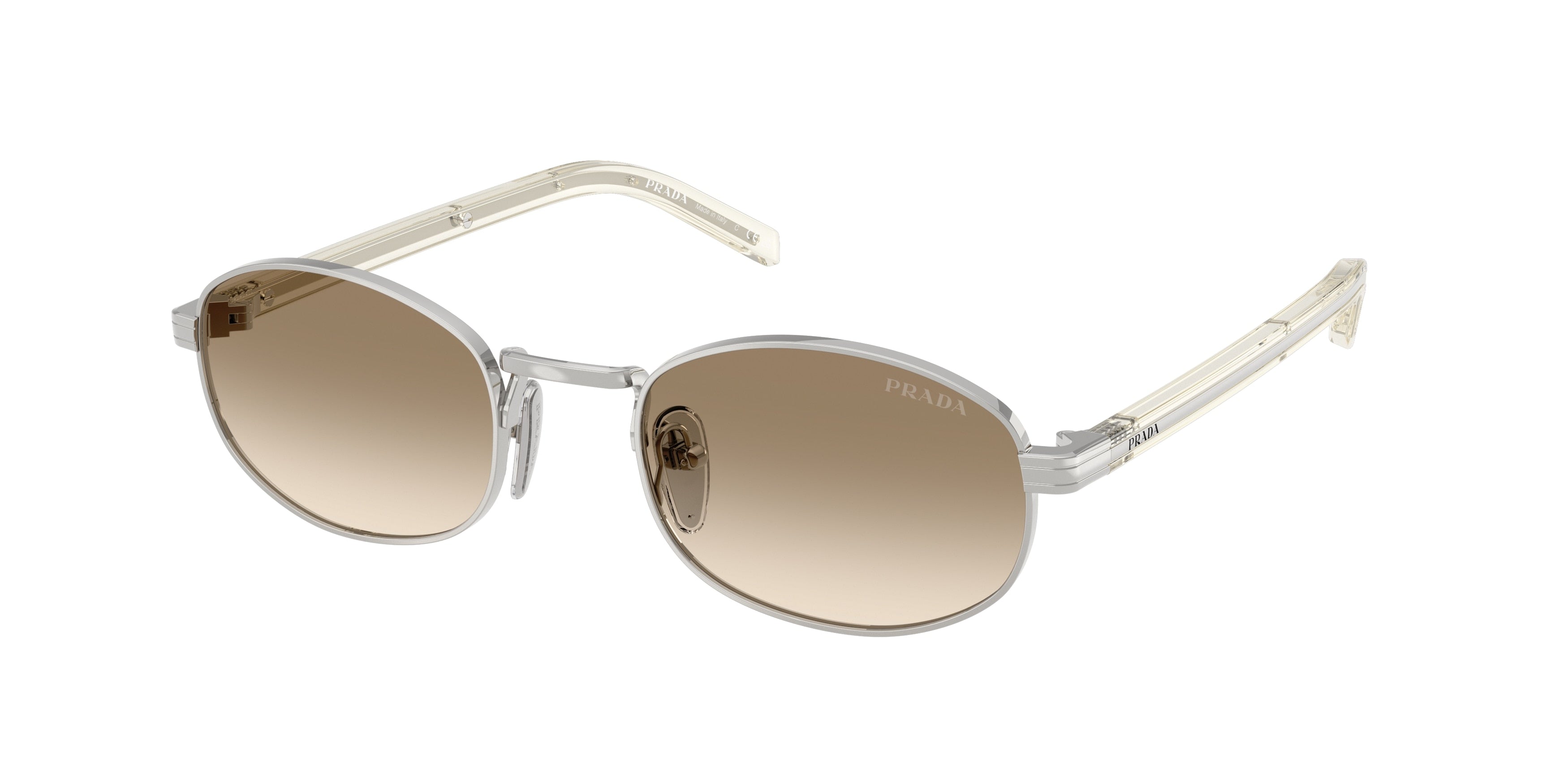 Prada PRB53S Oval Sunglasses 1BC80K-Silver 52-145-21 - Color Map Silver