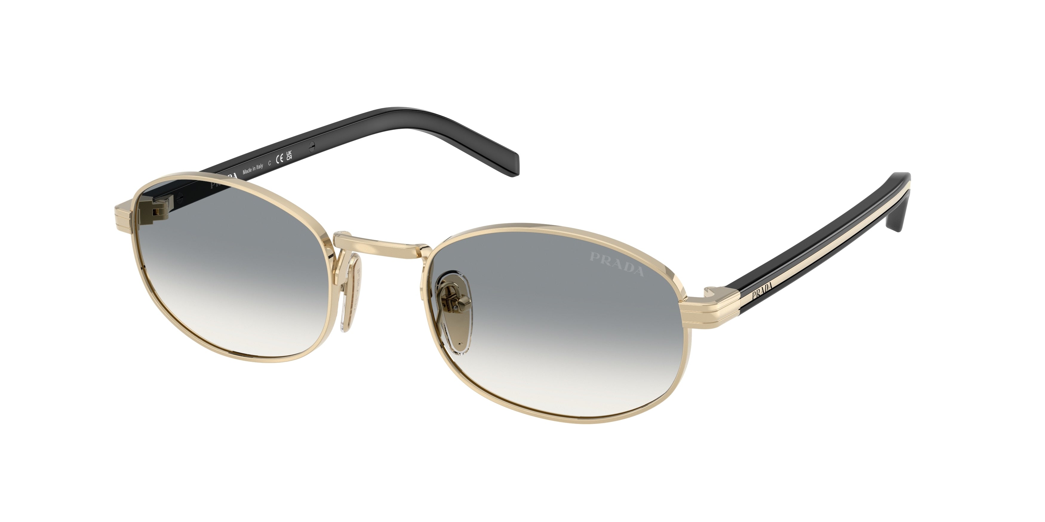 Prada PRB53S Oval Sunglasses ZVN02C-Pale Gold 52-145-21 - Color Map Gold