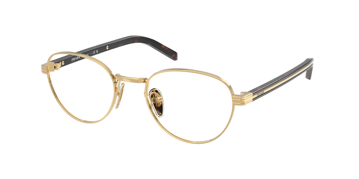 Prada PRB53V Round Eyeglasses 5AK1O1-Gold 51-145-20 - Color Map Gold