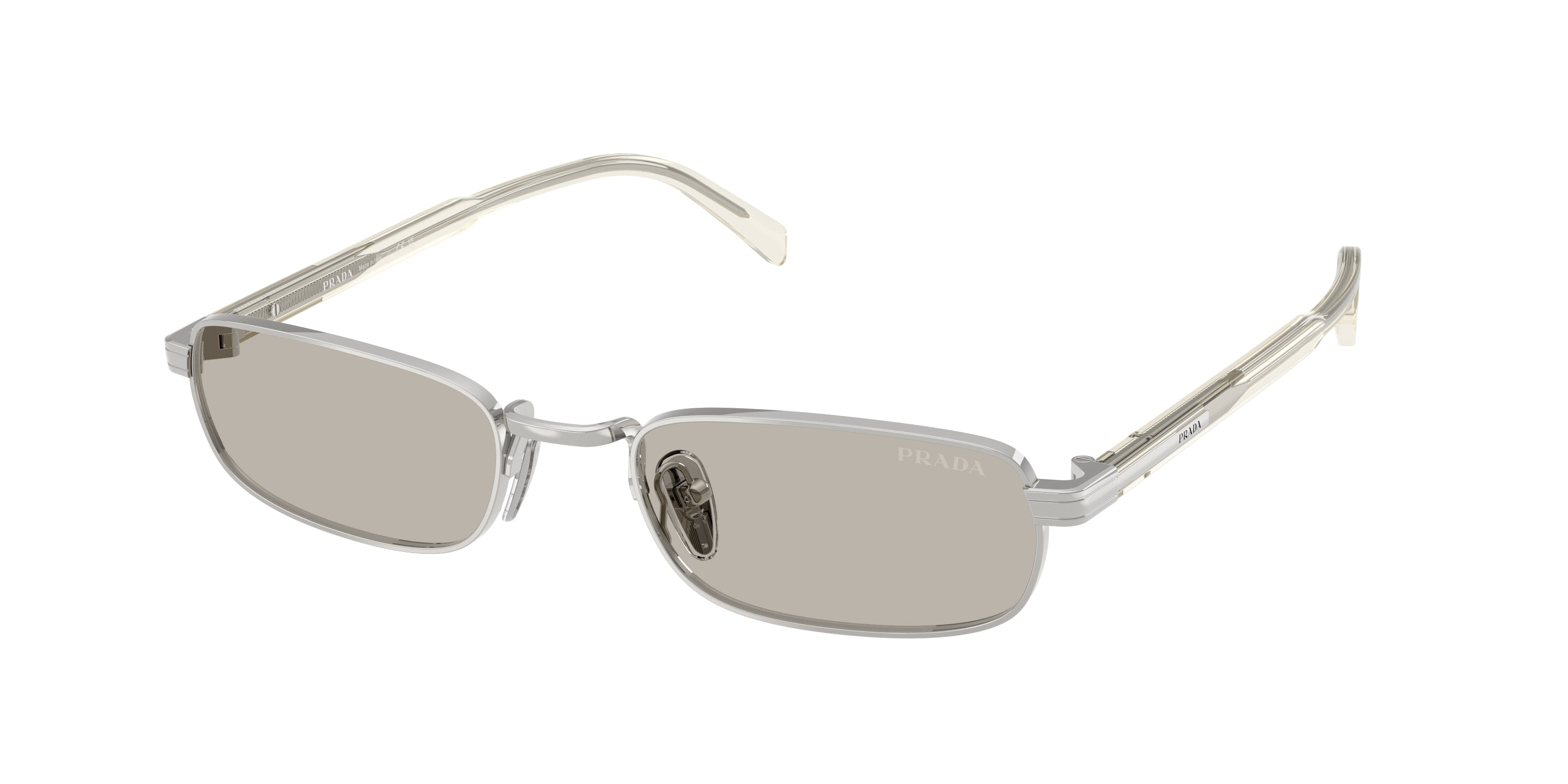 Prada PRB54S Rectangle Sunglasses 1BC30P-Silver 54-145-20 - Color Map Silver