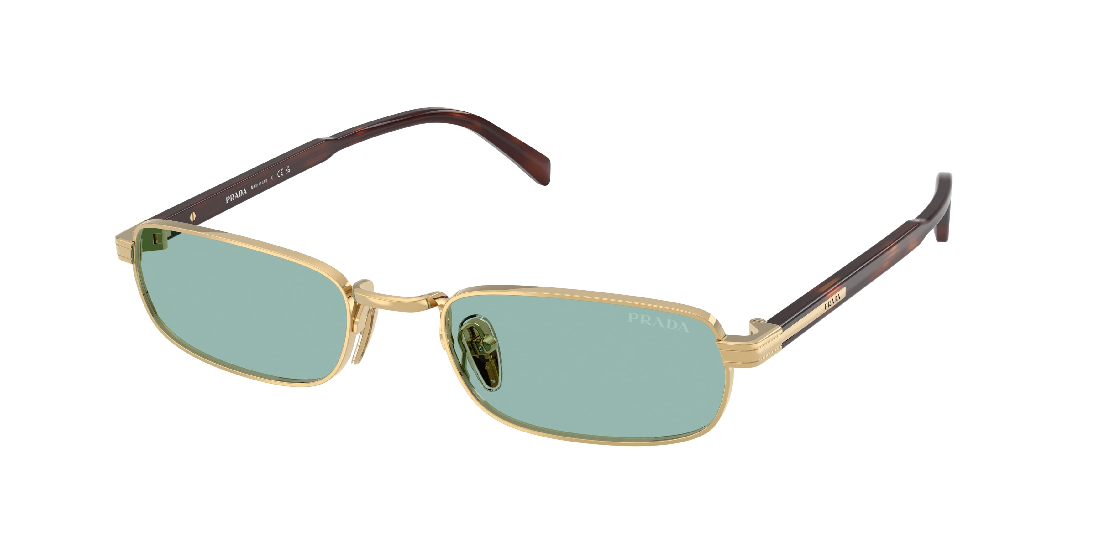 Prada PRB54S Rectangle Sunglasses 5AK40K-Gold 54-145-20 - Color Map Gold