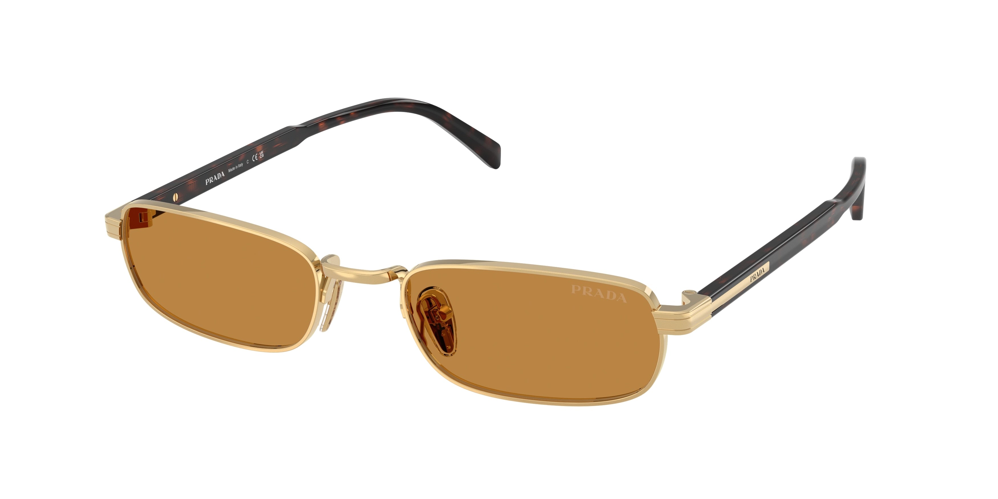 Prada PRB54S Rectangle Sunglasses 5AK50P-Gold 54-145-20 - Color Map Gold