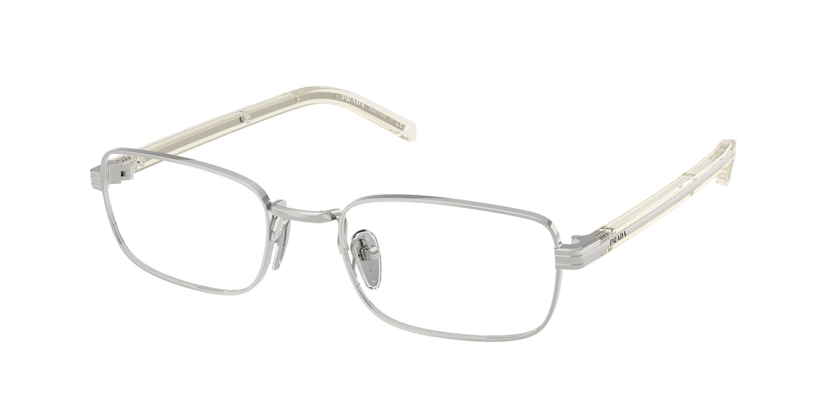 Prada PRB54V Rectangle Eyeglasses 1BC1O1-Silver 54-145-20 - Color Map Silver