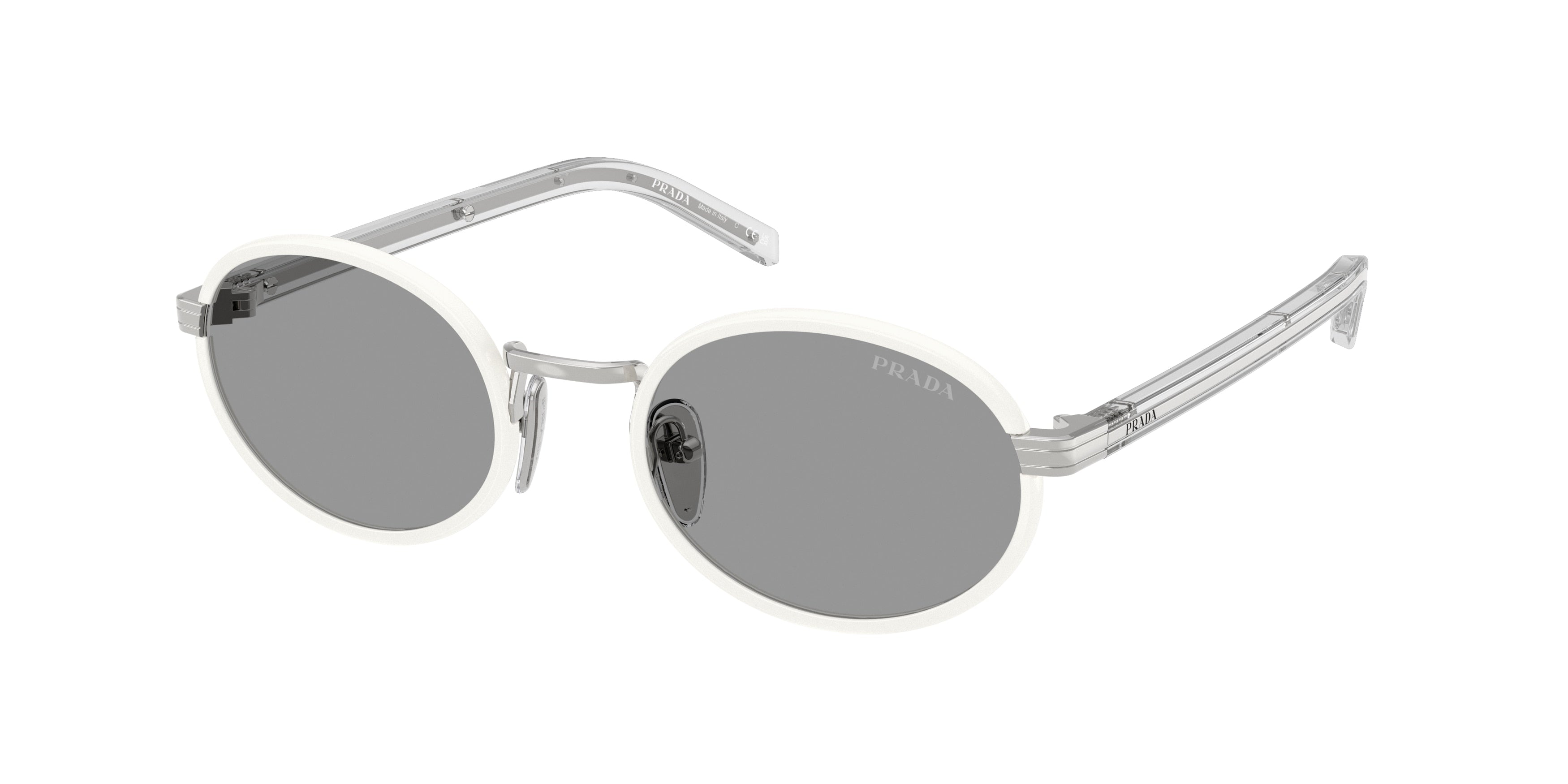 Prada PRB56S Oval Sunglasses 23E50Q-Talc 52-145-20 - Color Map White