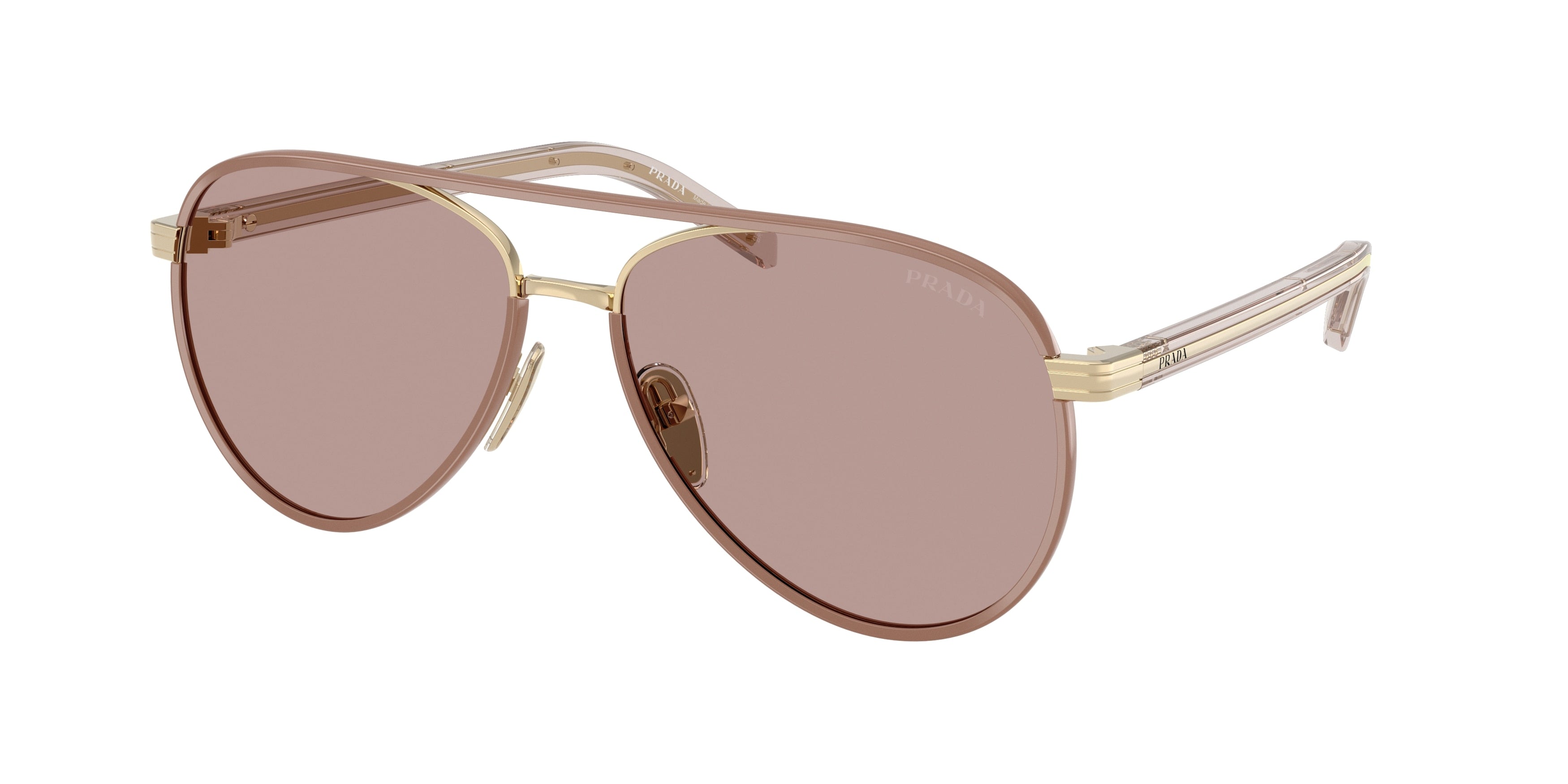 Prada PRB57S Pilot Sunglasses 24E20I-Pale Gold 59-145-15 - Color Map Gold