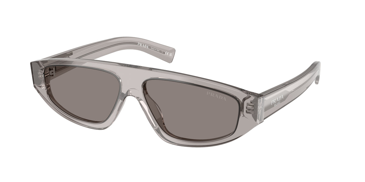 Prada PRC02S Irregular Sunglasses for Men — Free Shipping - 57-140-13 / 10J80Q-Grey Transparent