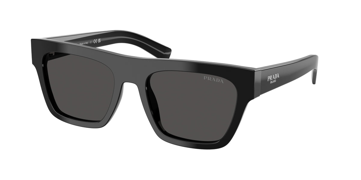 Prada PRC03S Rectangle Sunglasses for Men — Free Shipping - 54-140-19 / 16K08Z-Black
