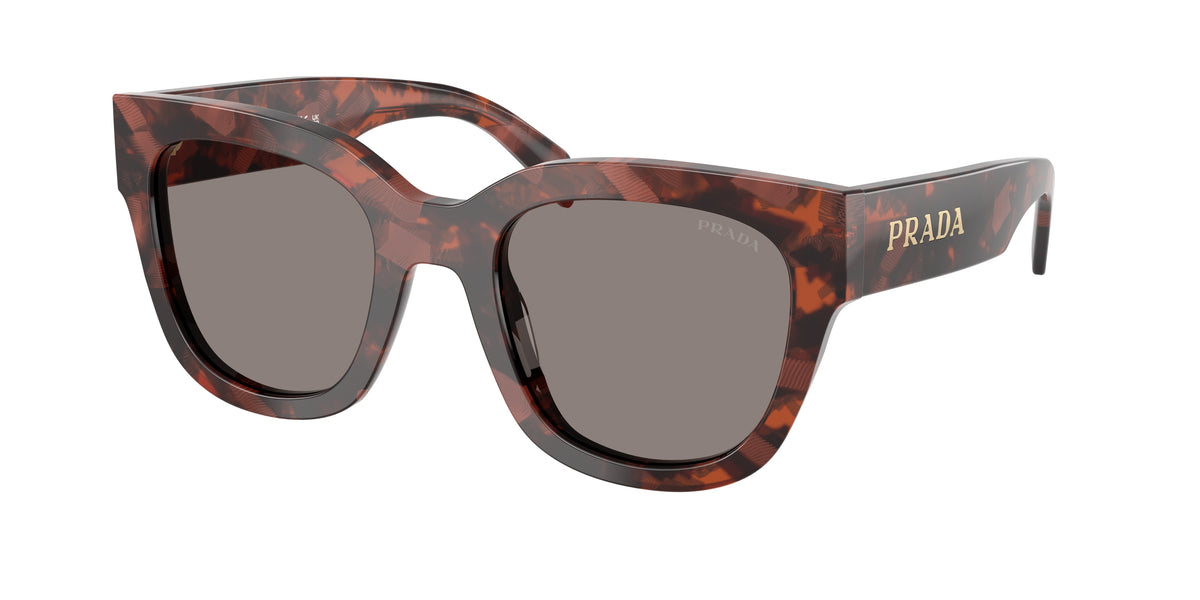 Prada PRC04S Square Sunglasses for Women — Free Shipping - 52-145-22 / 23F80Q-Amaranth Tortoise