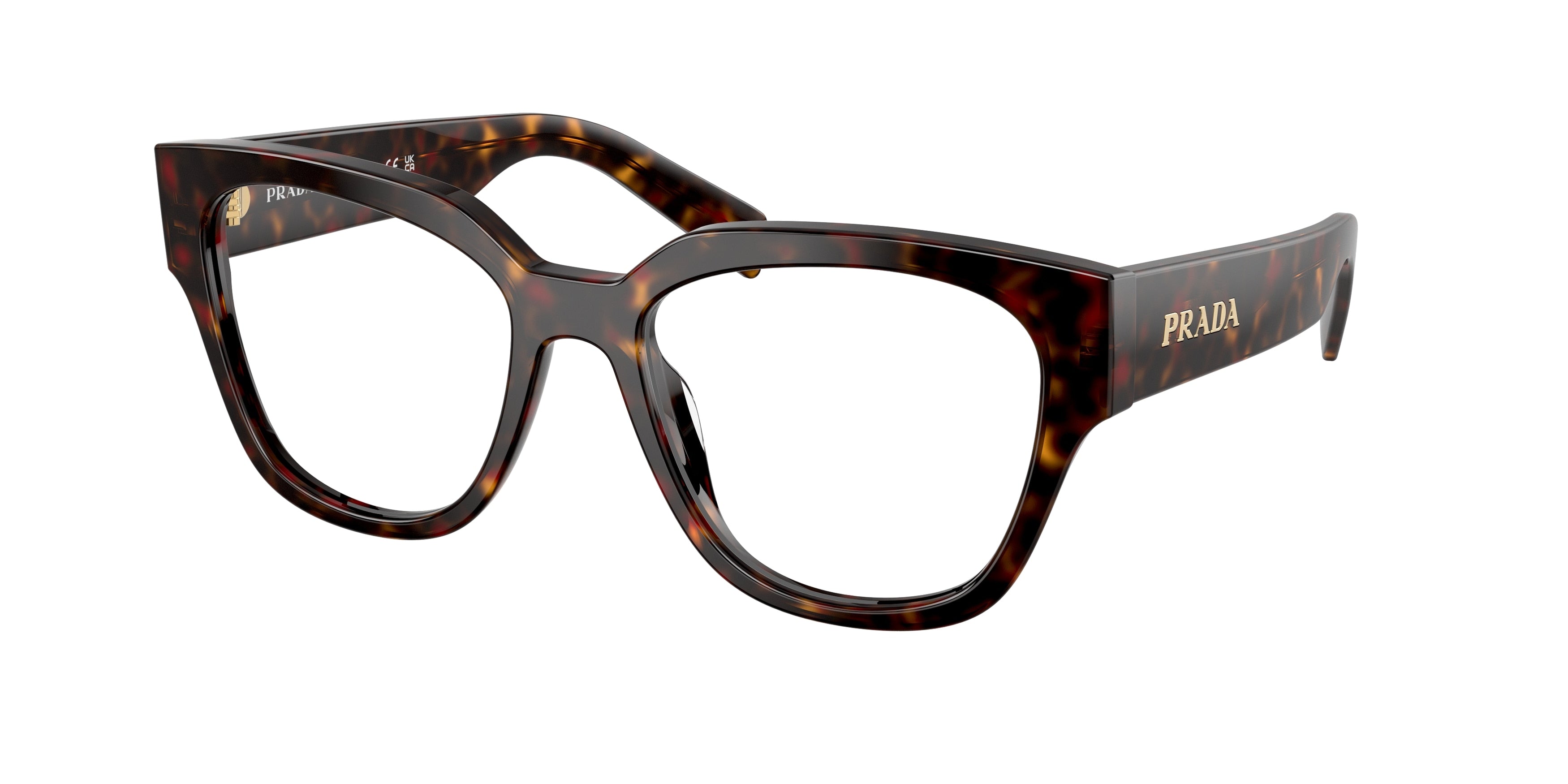 Prada PRC06V Oval Eyeglasses for Women — Free Shipping - 52-140-18 / 17N1O1-Root Tortoise