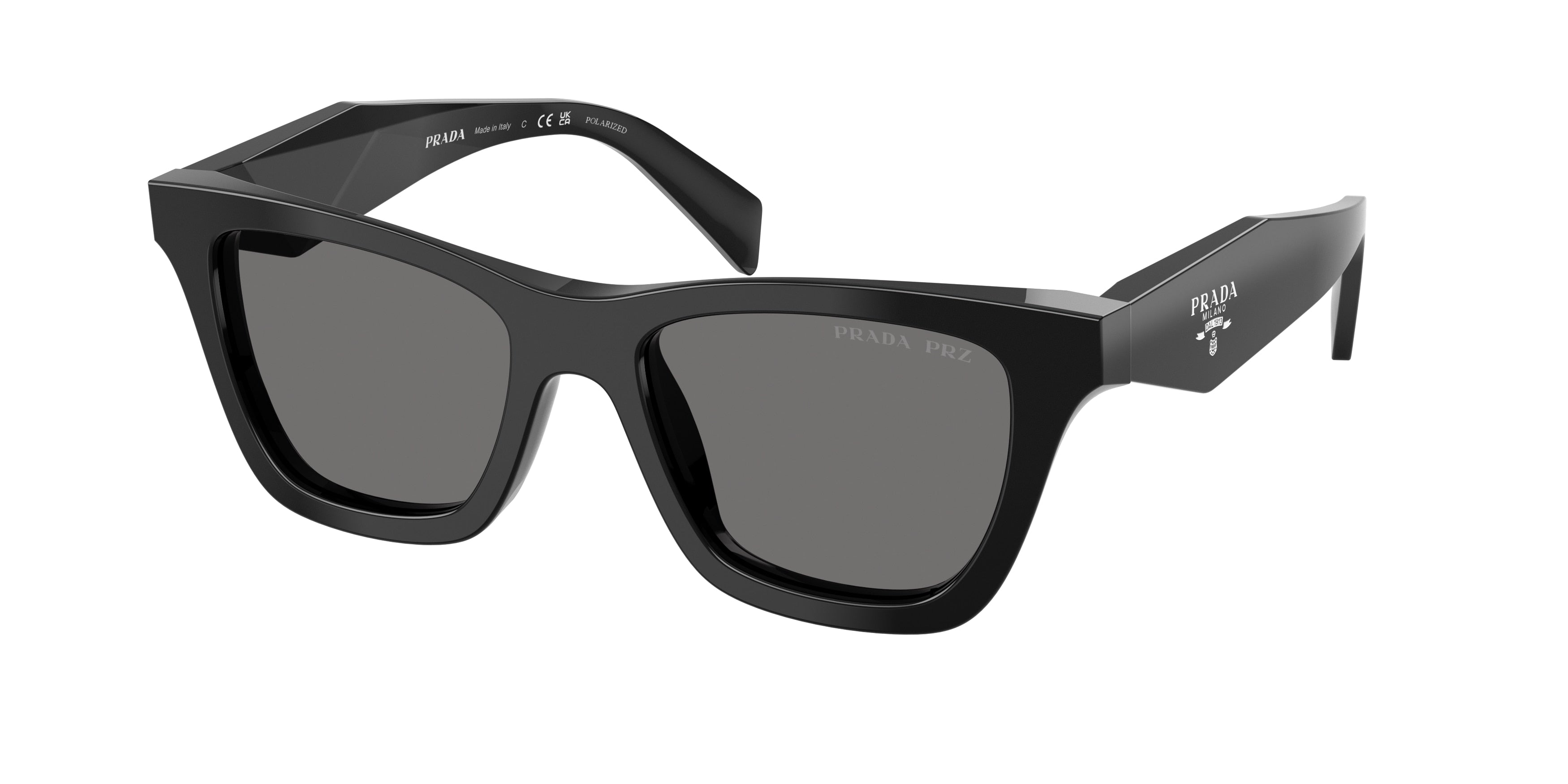 Prada PRC07S Butterfly Sunglasses for Women — Free Shipping - 51-145-18 / 16K90T-Black - Polarized