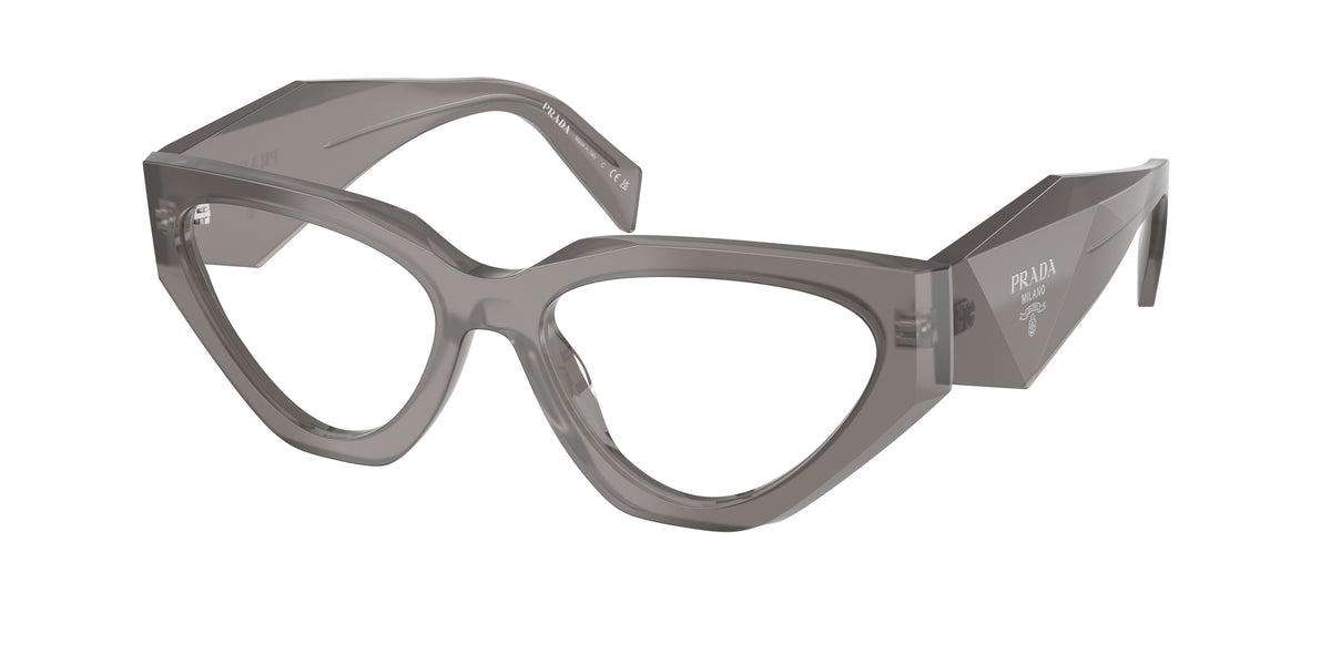 Prada PRC07V Irregular Eyeglasses for Women — Free Shipping - 54-145-17 / 27G1O1-Transparent Flint
