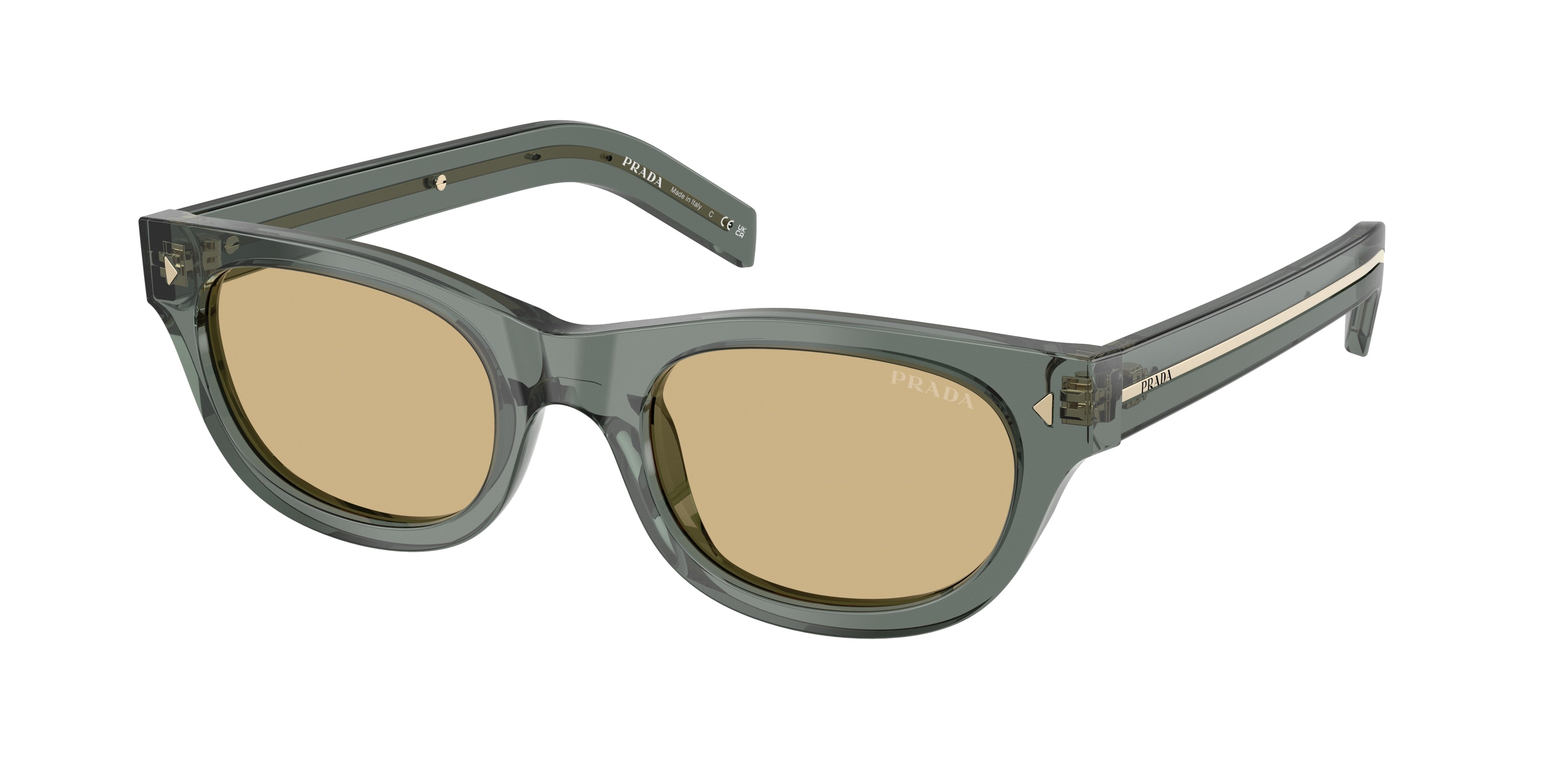 Prada PRC09SF Cat Eye Sunglasses 21J70R-Transparent Fog 52-145-20 - Color Map Grey