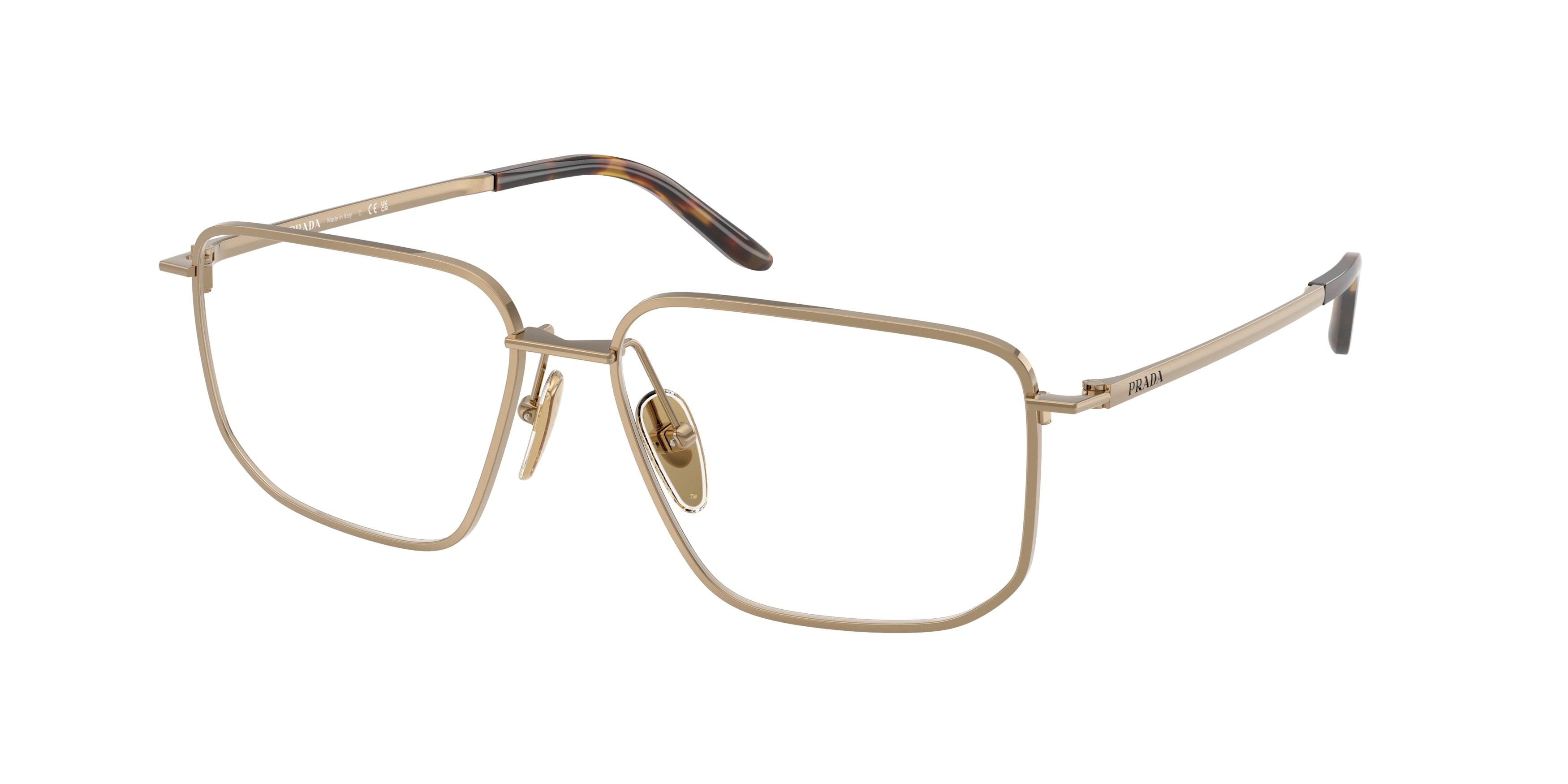 Prada PRC52V Rectangle Eyeglasses for Women — Free Shipping - 53-145-15 / 7OE1O1-Brass