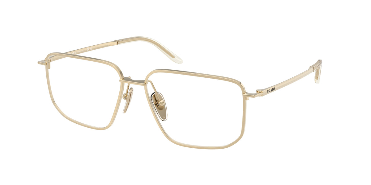 Prada PRC52V Rectangle Eyeglasses for Women — Free Shipping - 55-145-15 / ZVN1O1-Pale Gold
