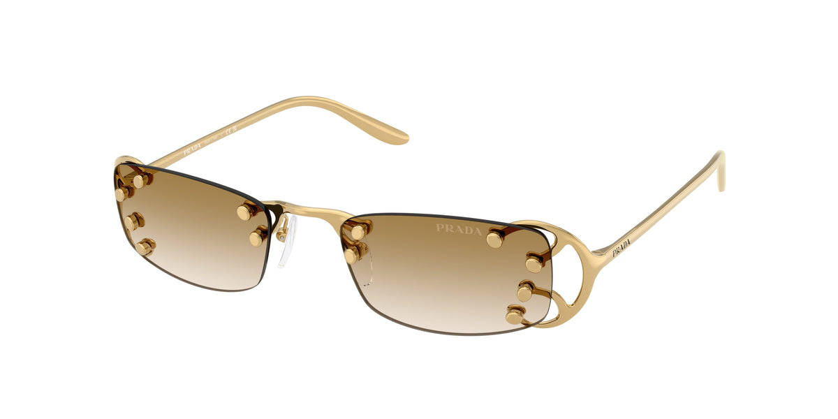 Prada PRC57S Rectangle Sunglasses for Women — Free Shipping - 52-135-20 / 29H30V-Oro Pallido Nouveau