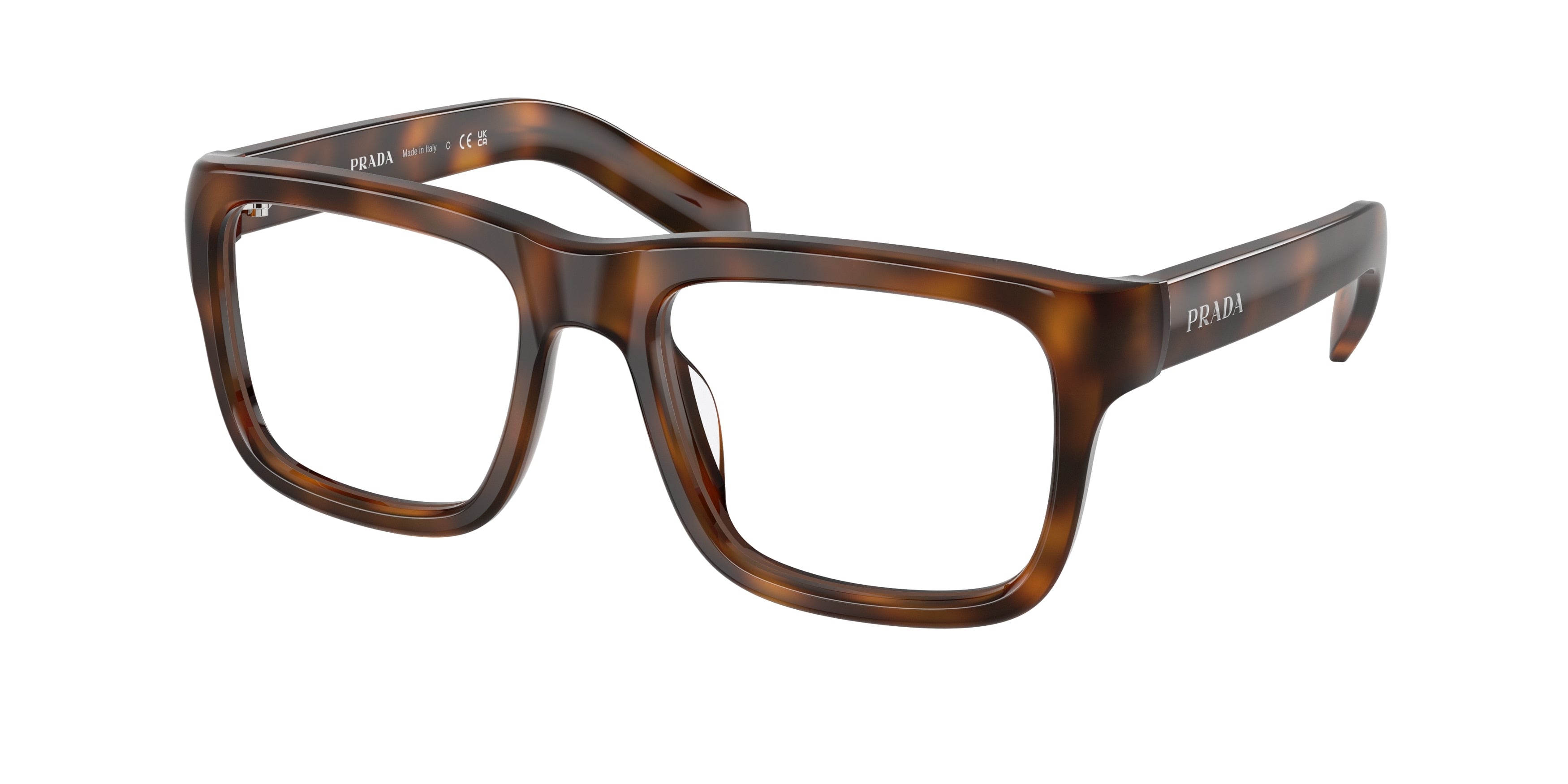 Prada PRD02VF Rectangle Eyeglasses 20D1O1-Juniper Havana 55-140-17 - Color Map Tortoise