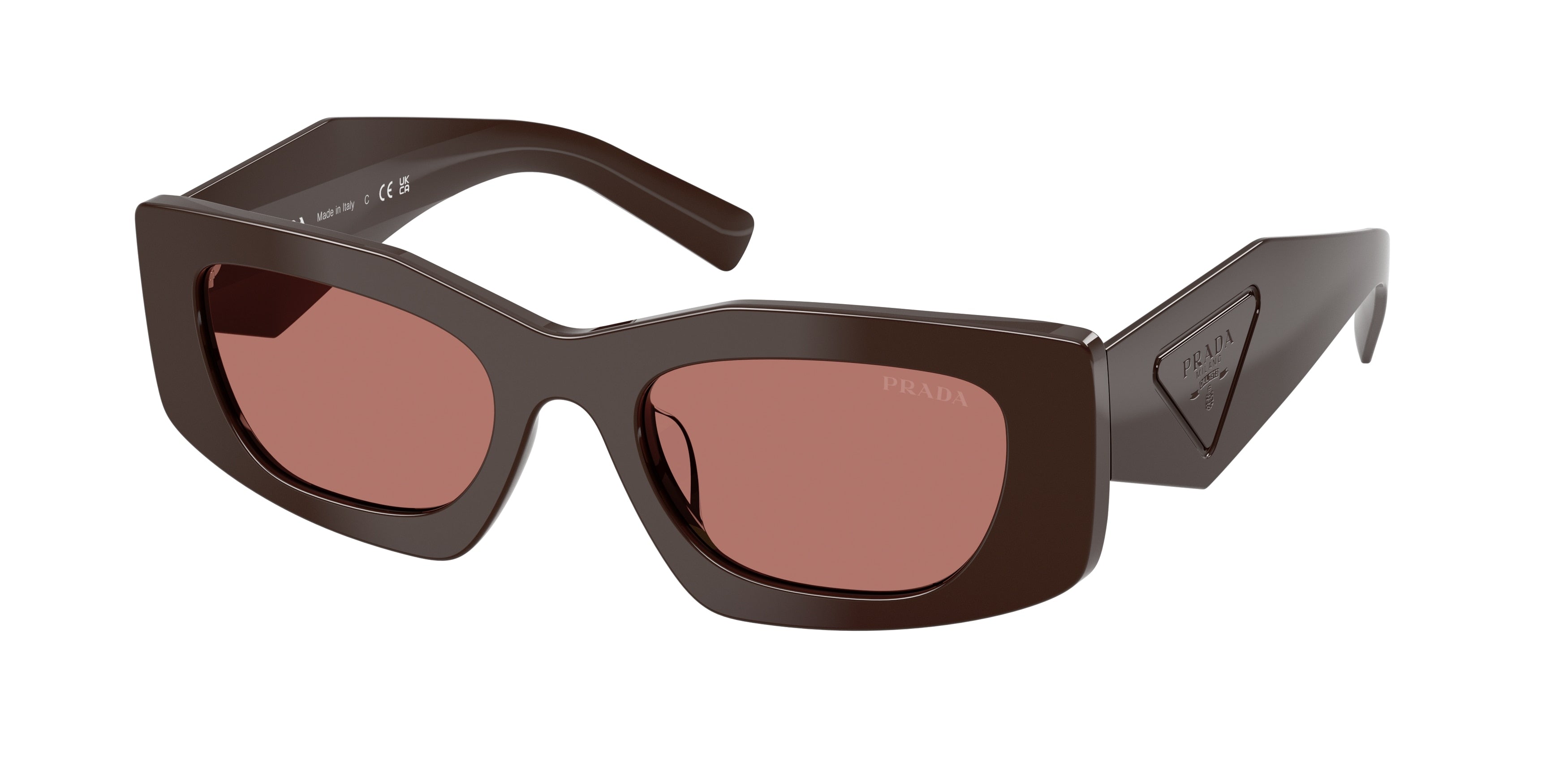 Prada PRD03SD Rectangle Sunglasses 27I80W-Cigar 51-145-20 - Color Map Brown