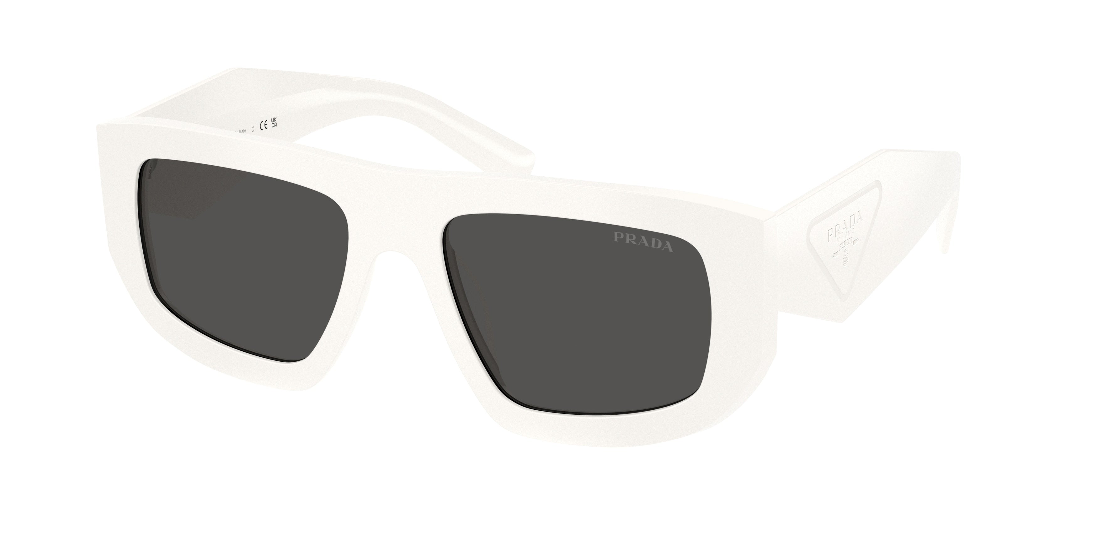 Prada PRD04SU Irregular Sunglasses 17K08Z-Talc 53-145-18 - Color Map White
