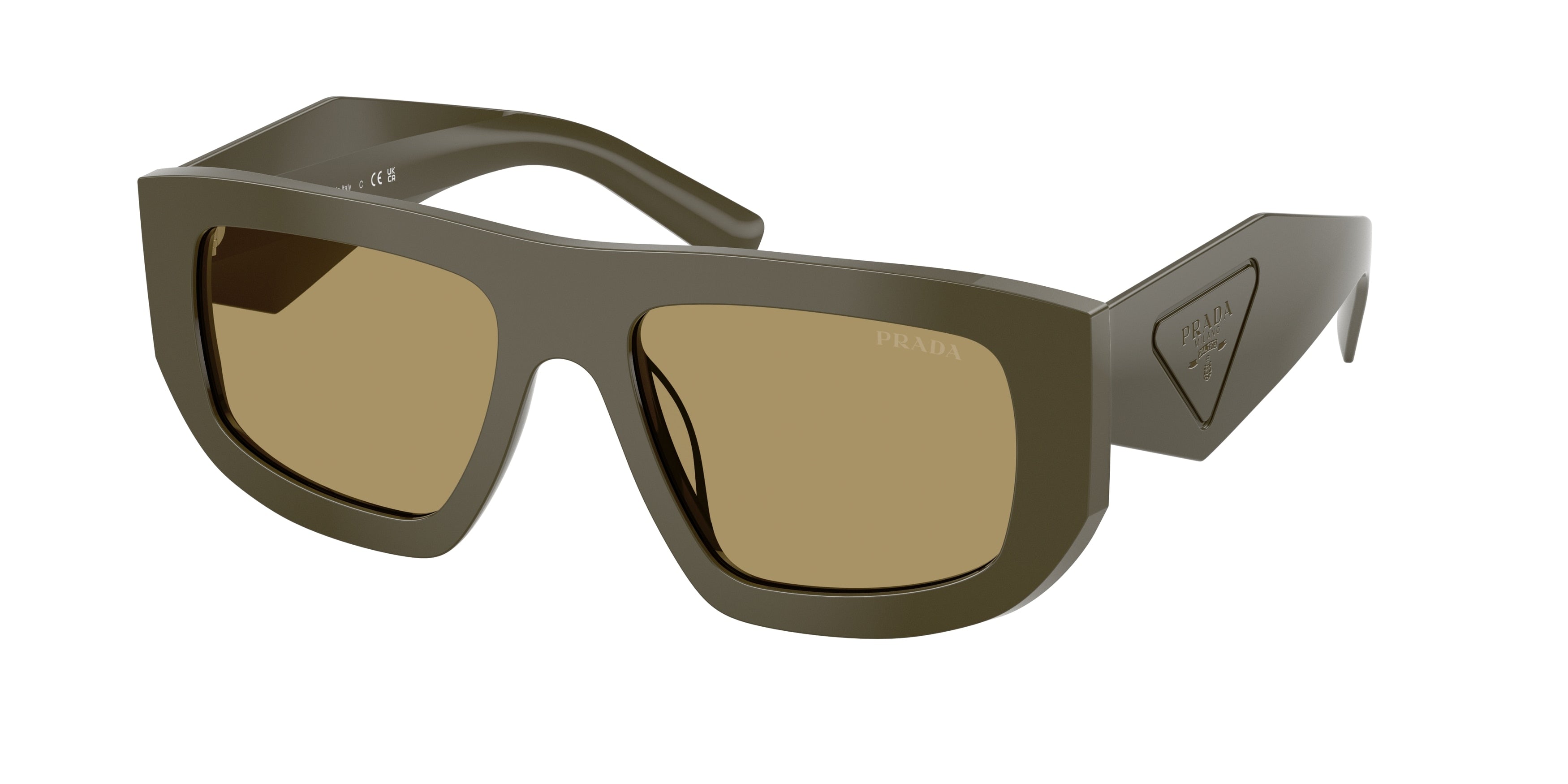 Prada PRD04SU Irregular Sunglasses 26J70G-Laurel 53-145-18 - Color Map Green
