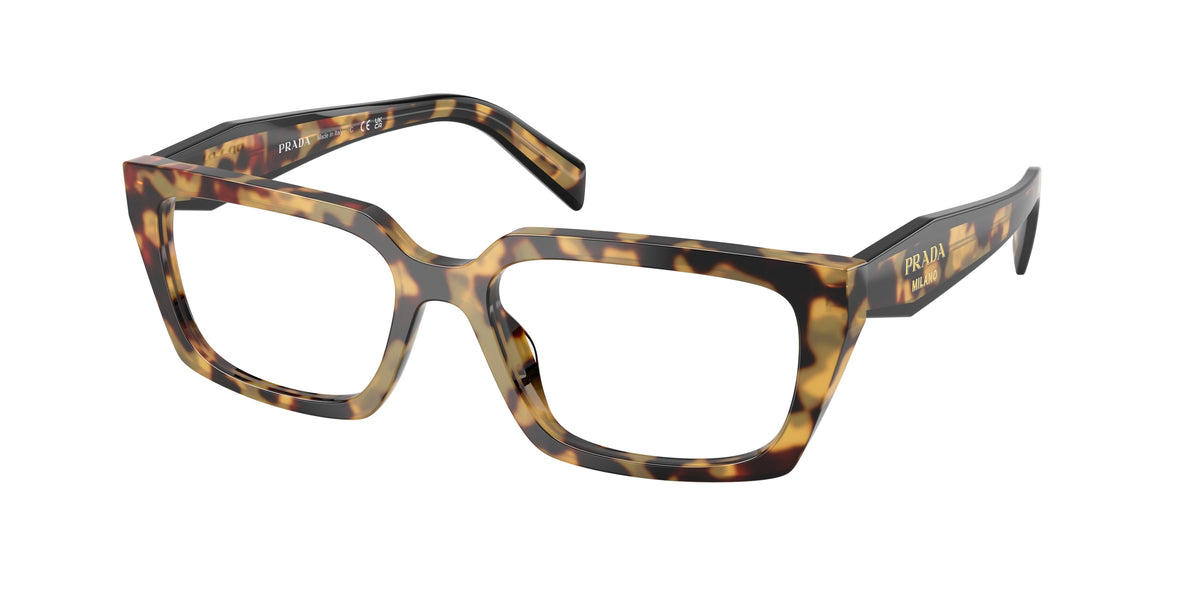 Prada PRD05V Rectangle Eyeglasses 24L1O1-Medium Havana 55-140-17 - Color Map Tortoise