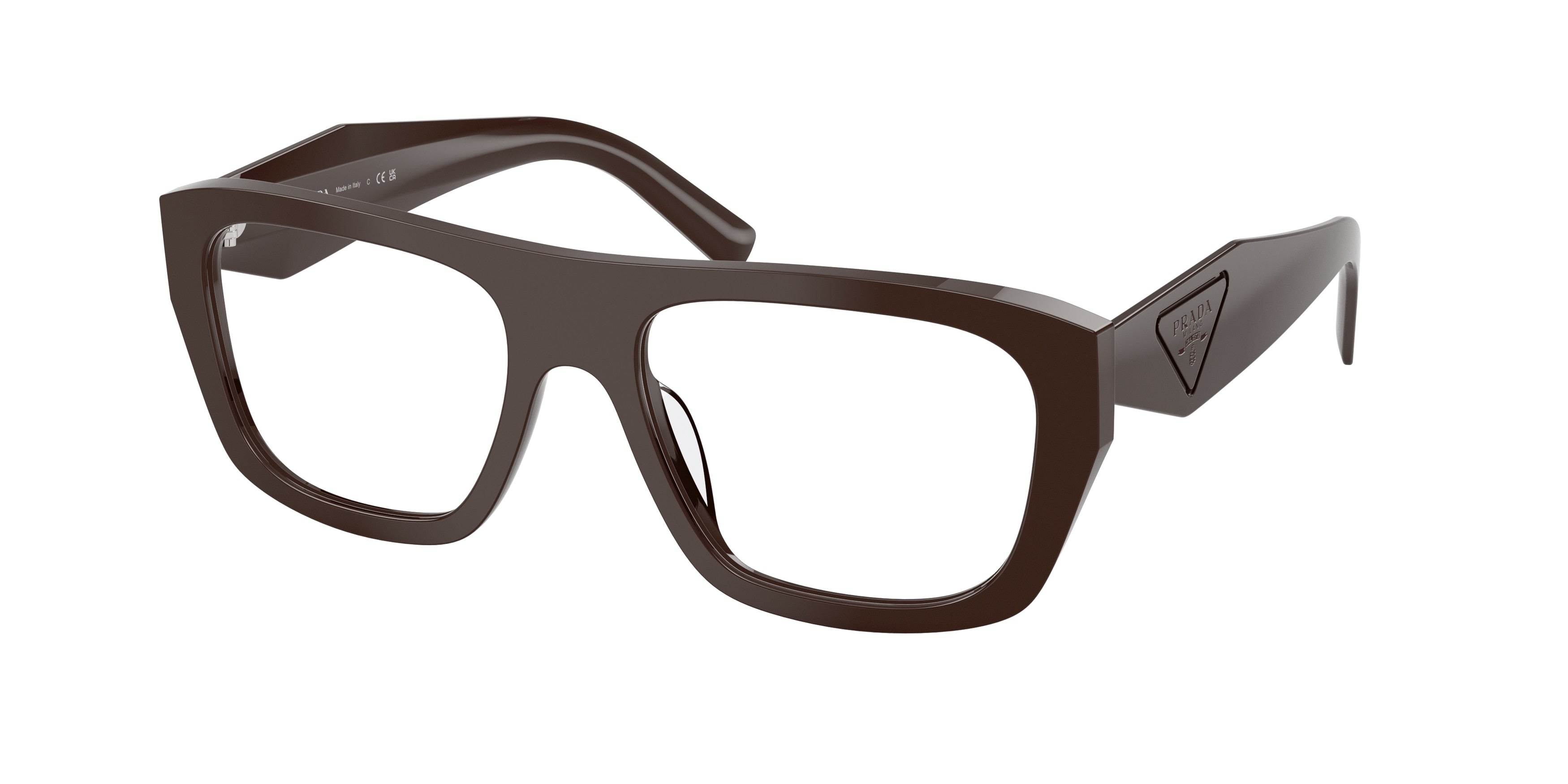 Prada PRD07VU Rectangle Eyeglasses 27I1O1-Cigar 54-140-18 - Color Map Brown