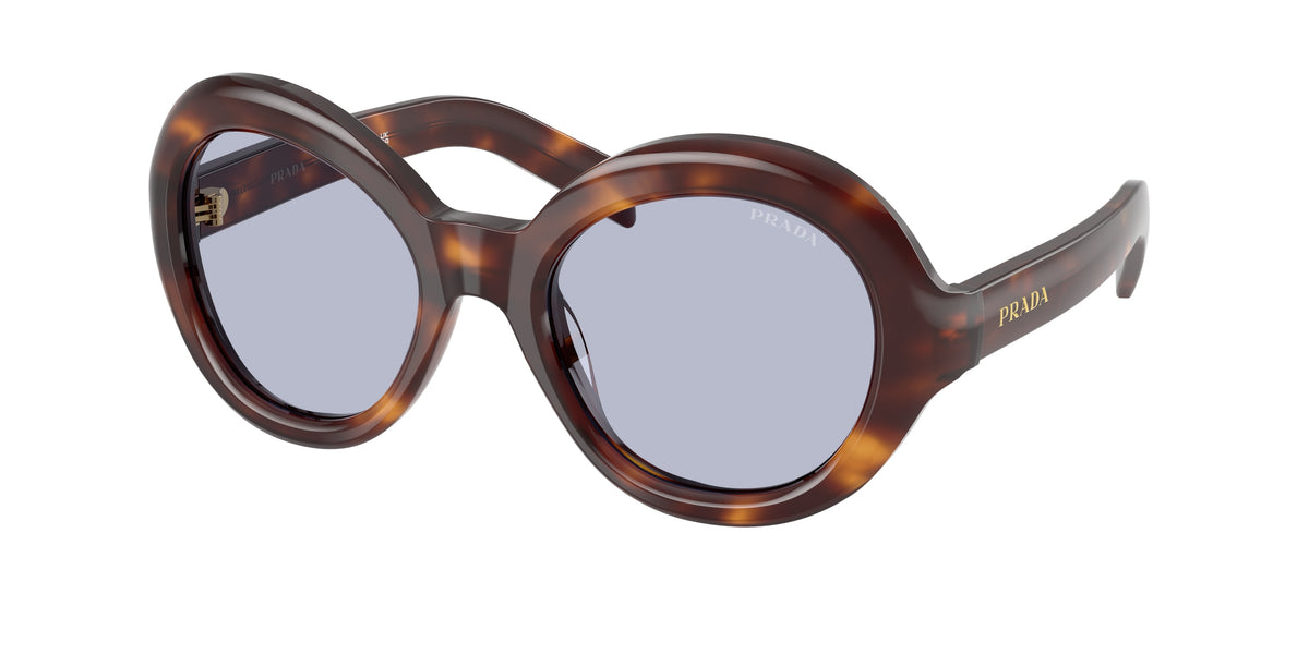 Prada PRD08SU Round Sunglasses 15W30X-Classic Tortoise 53-135-21 - Color Map Tortoise