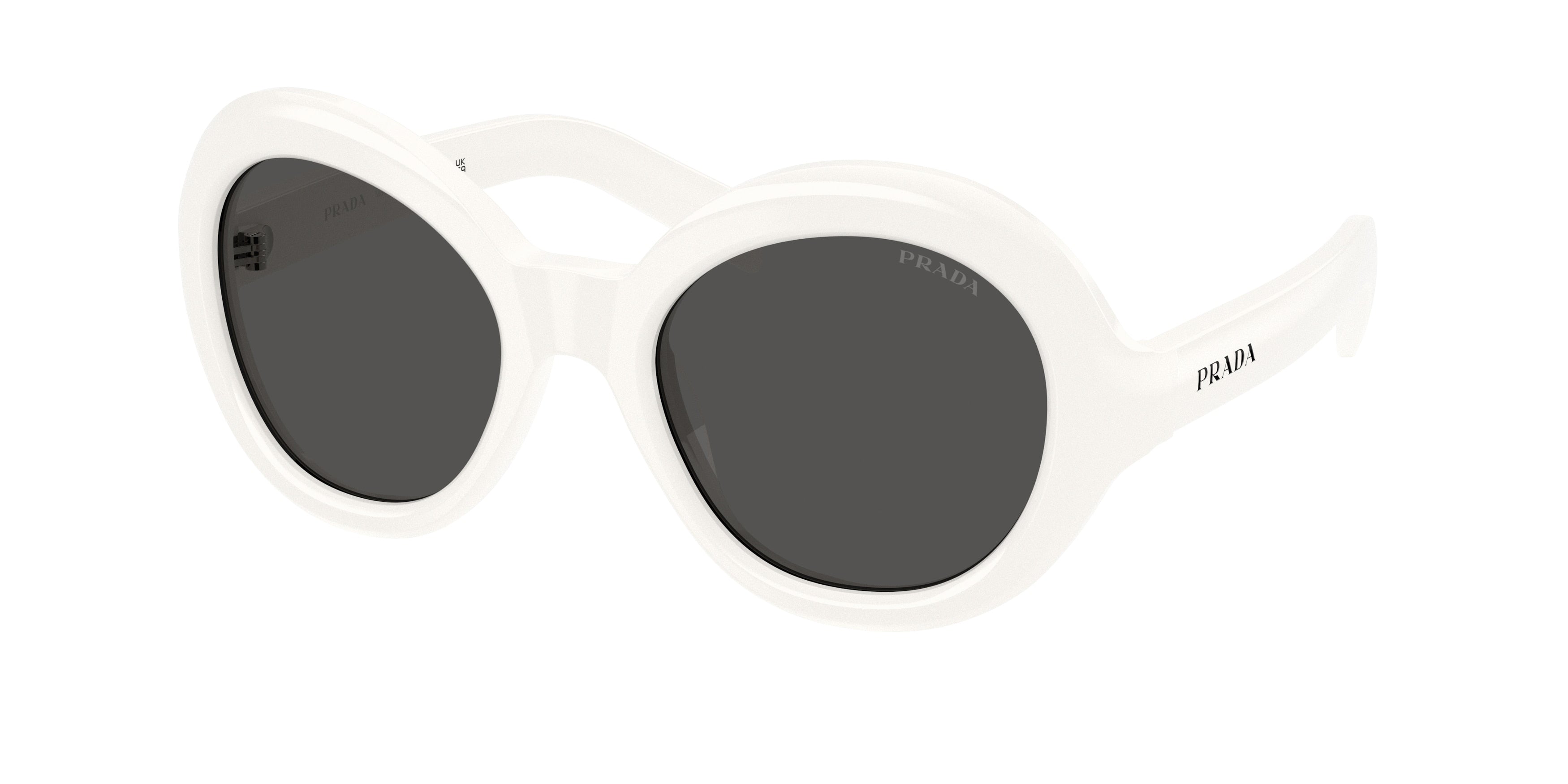 Prada PRD08SU Round Sunglasses 17K08Z-Talc 53-135-21 - Color Map White