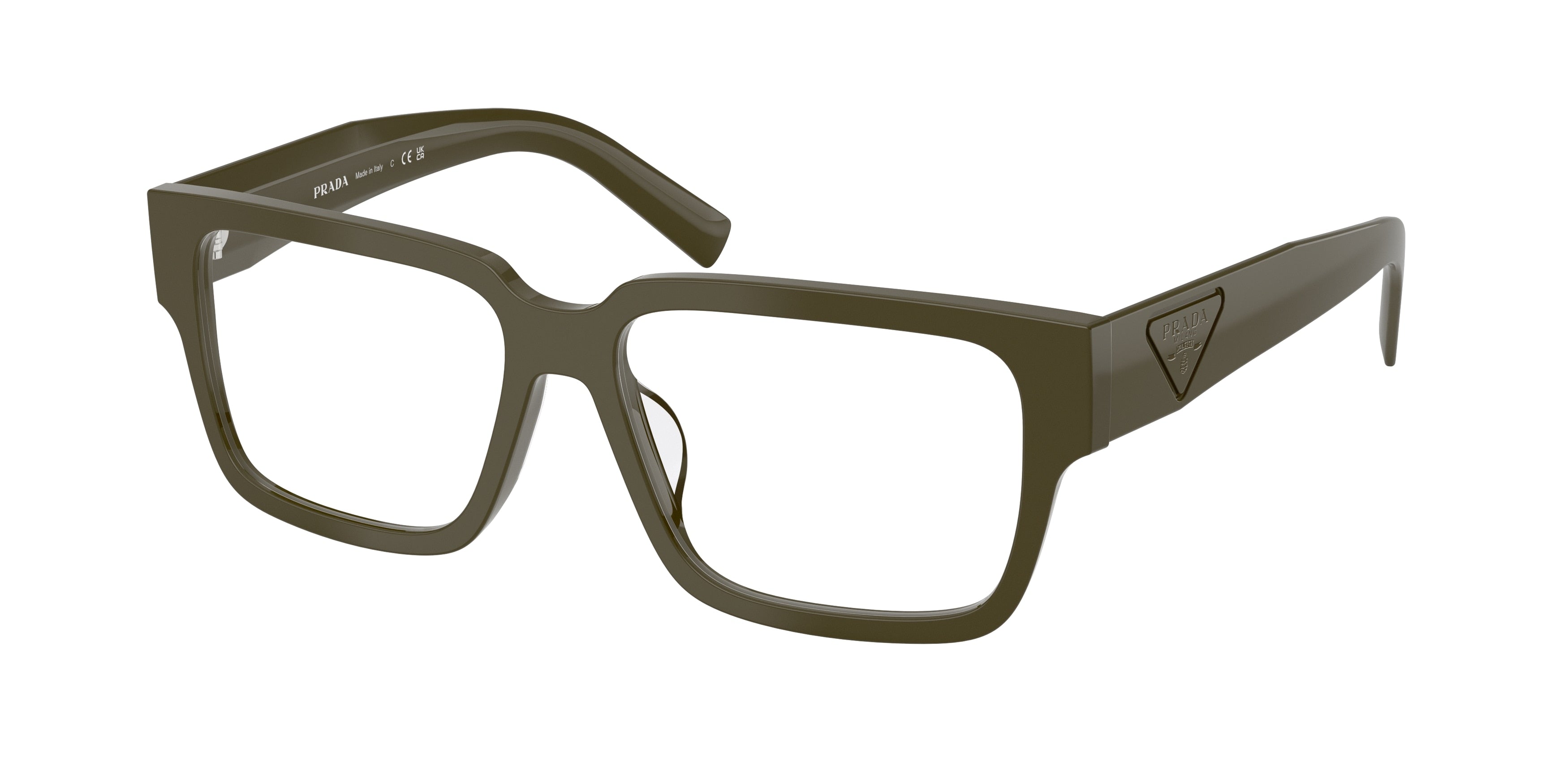 Prada PRD10VD Rectangle Eyeglasses 26J1O1-Laurel 55-145-15 - Color Map Green