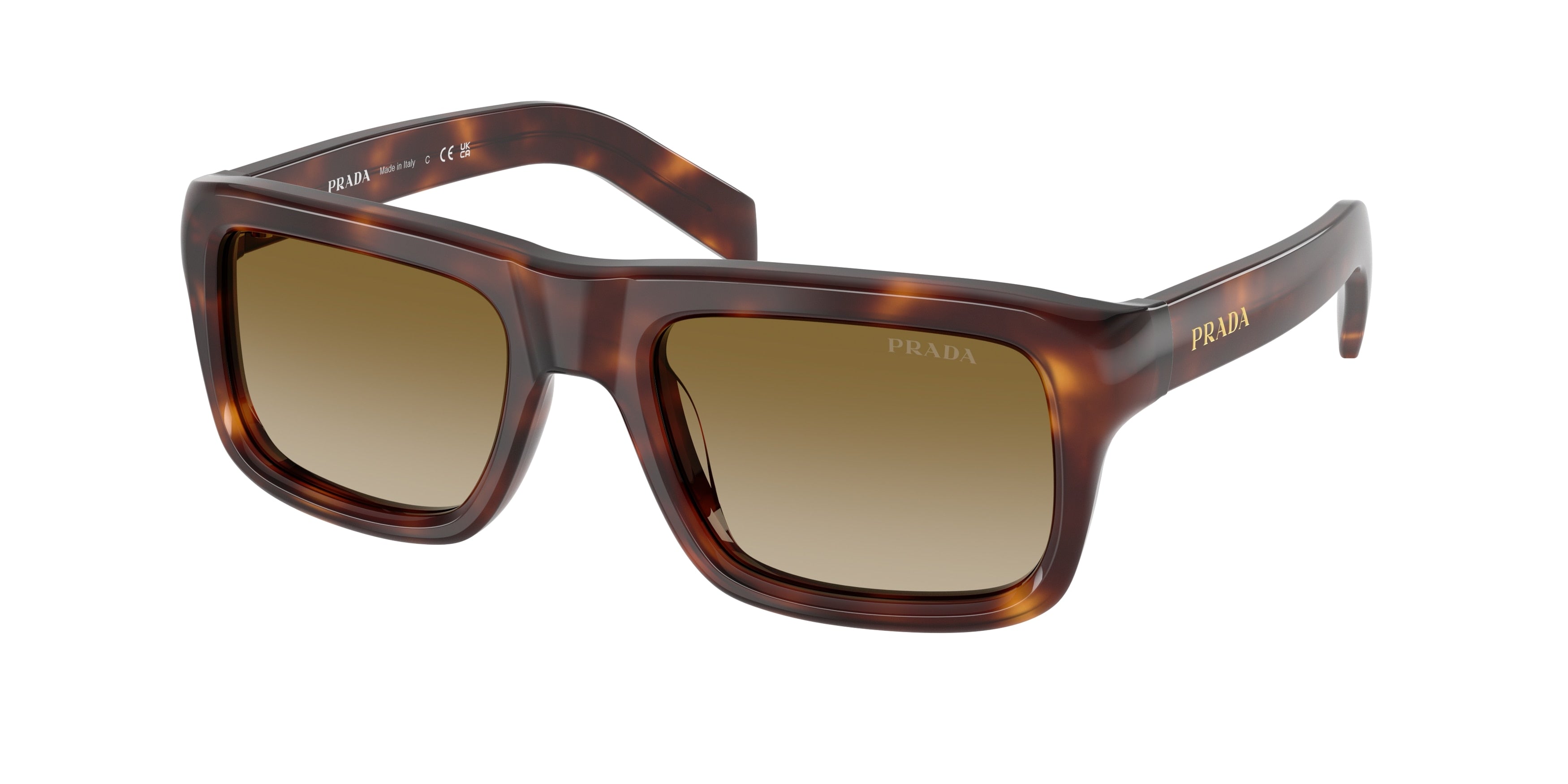 Prada PRD11SF Rectangle Sunglasses 15W20U-Classic Tortoise 56-140-18 - Color Map Tortoise