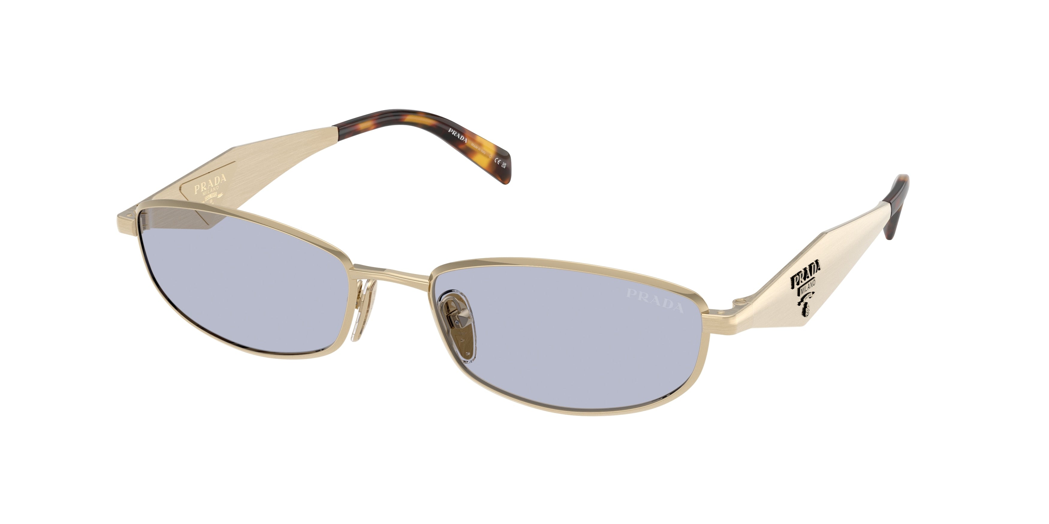 Prada PRD51S Oval Sunglasses ZVN30X-Pale Gold 55-140-18 - Color Map Gold