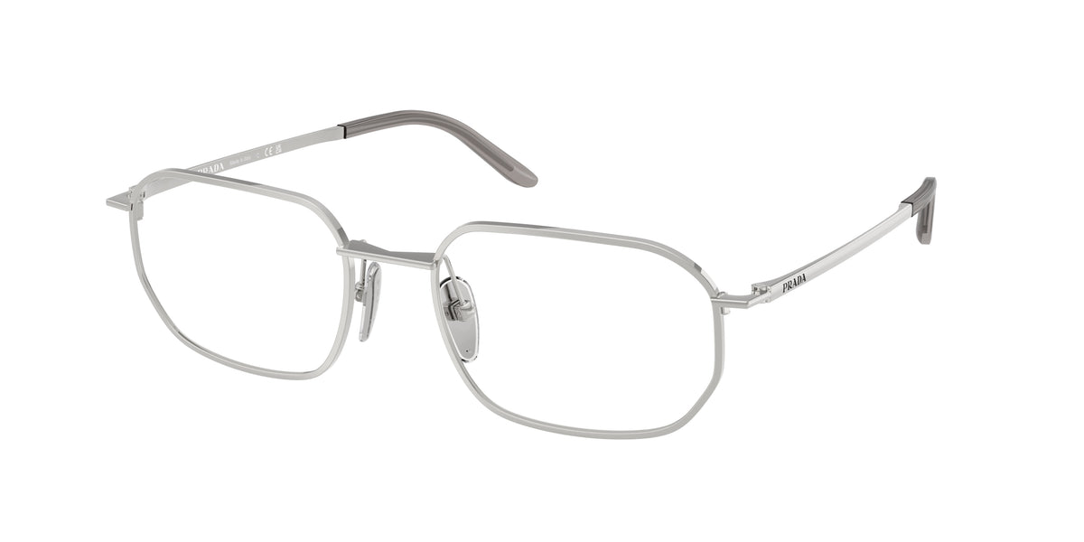 Prada PRD51V Irregular Eyeglasses 1BC1O1-Silver 54-145-19 - Color Map Silver