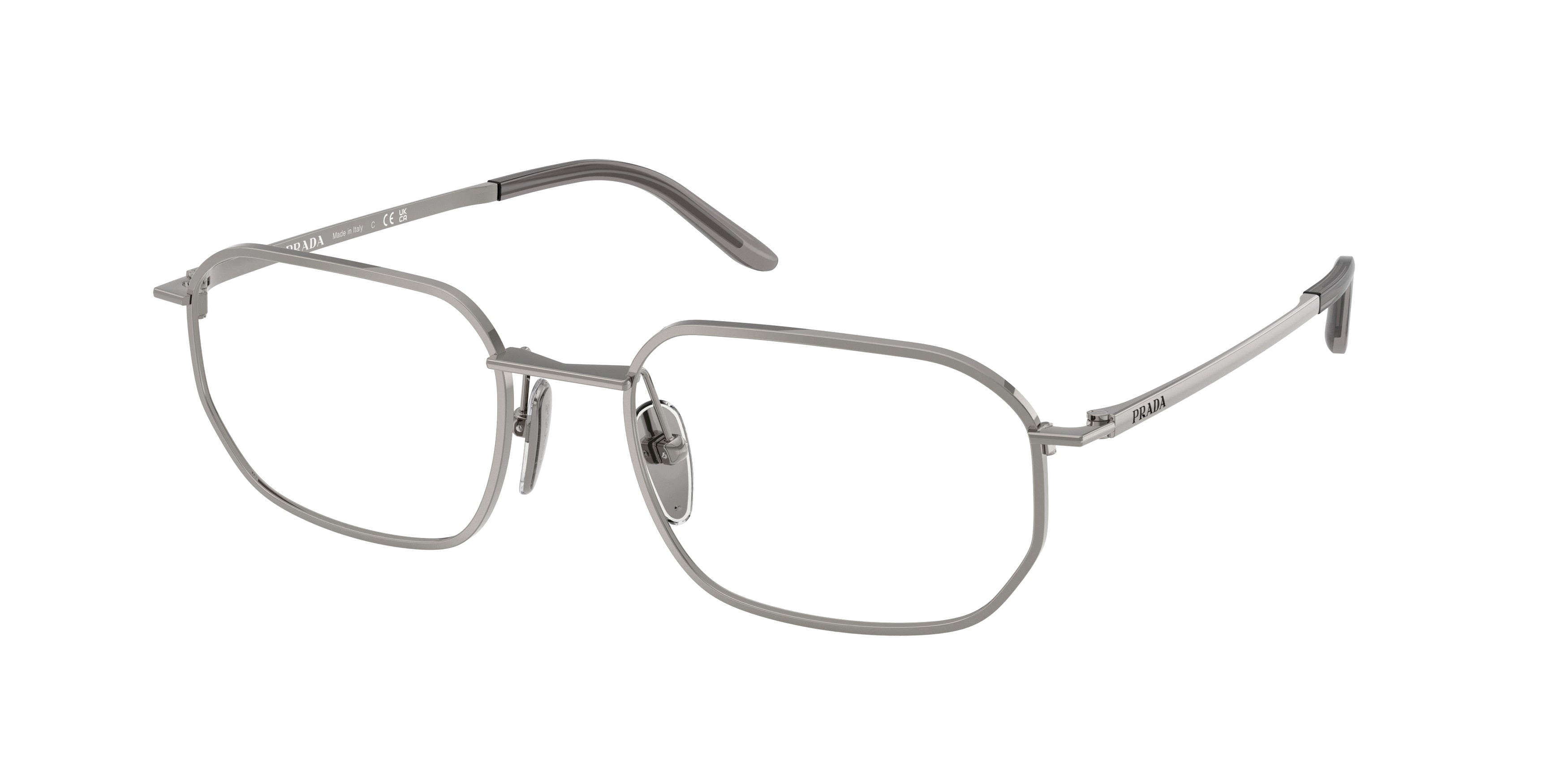 Prada PRD51V Irregular Eyeglasses 5AV1O1-Gunmetal 54-145-19 - Color Map Grey