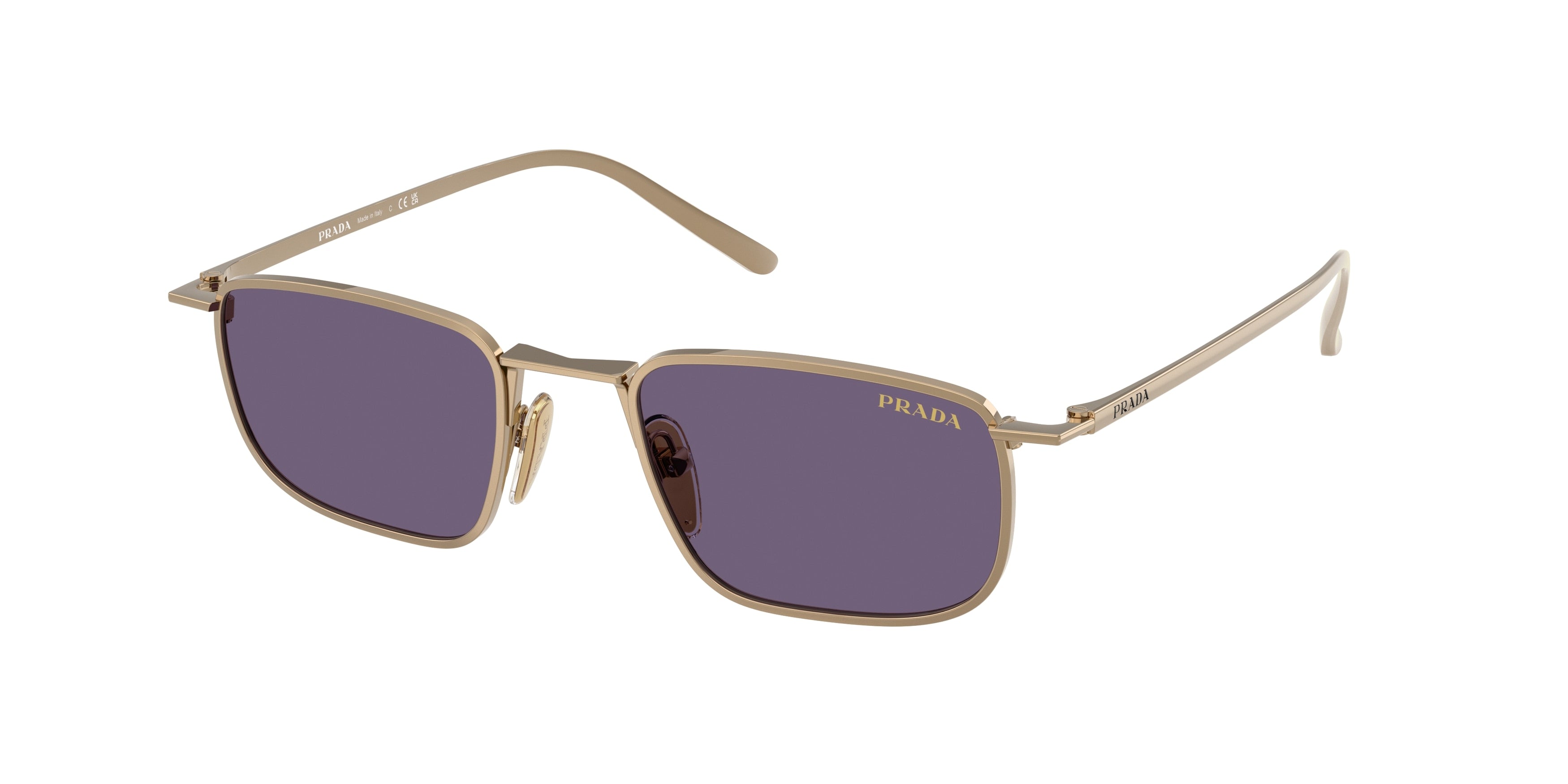 Prada PRD52S Pillow Sunglasses 7OE70W-Brass 49-145-20 - Color Map Brown