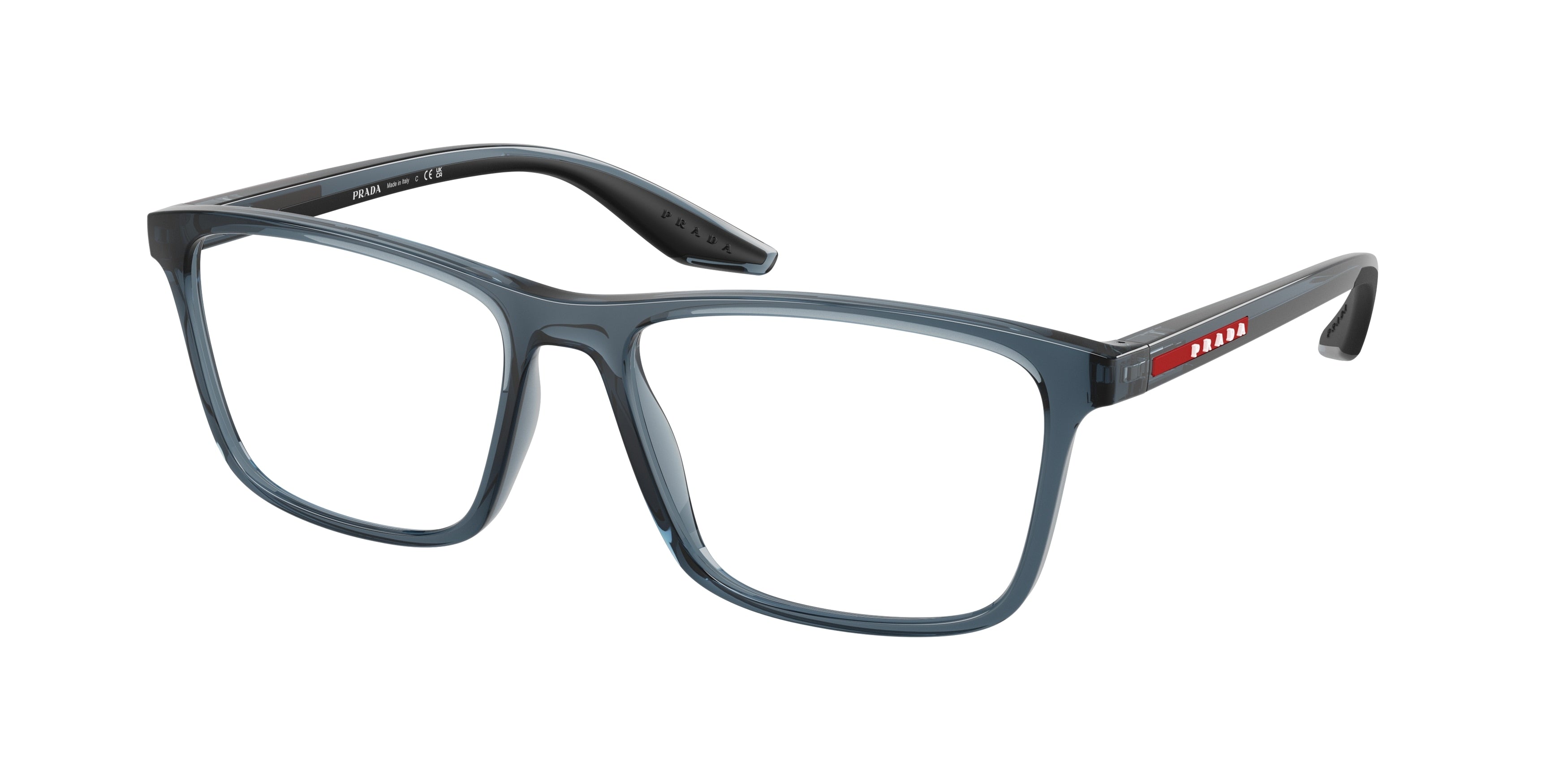 Prada Linea Rossa PS01QV Pillow Eyeglasses CZH1O1-Transparent Azure 56-145-17 - Color Map Blue