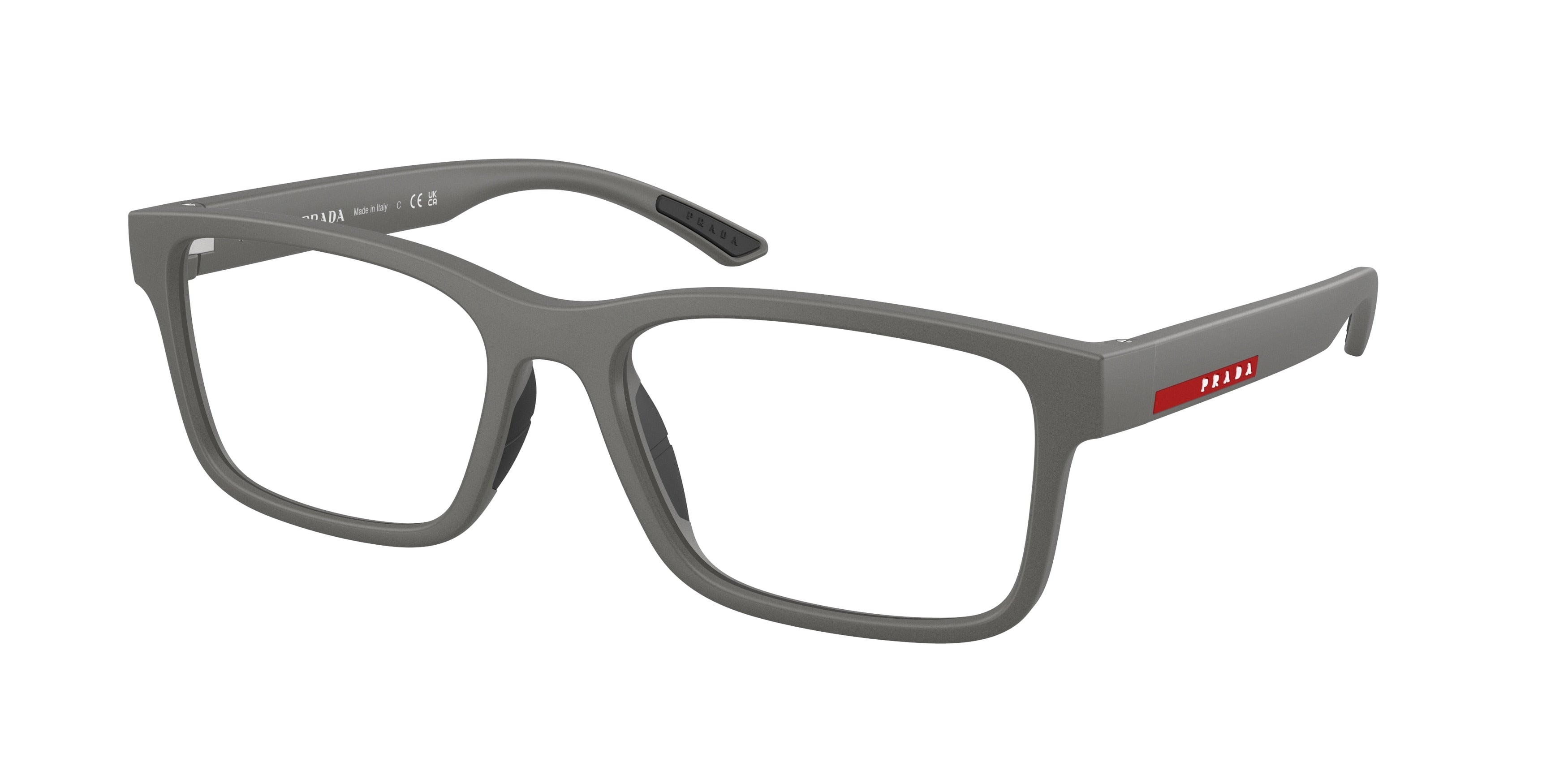 Prada Linea Rossa PS01RVF Rectangle Eyeglasses 16X1O1-Metallized Grey 56-145-18 - Color Map Grey