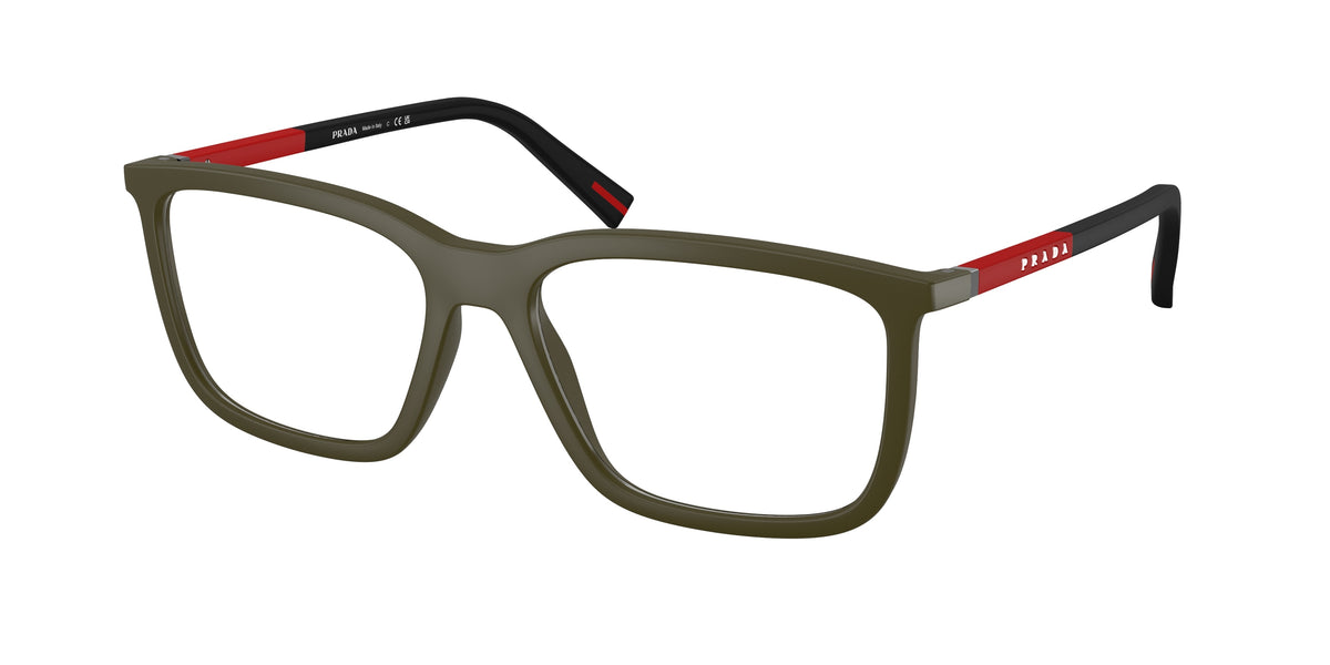 Prada Linea Rossa PS01SV Pillow Eyeglasses for Men — Free Shipping - 54-145-17 / 15X1O1-Matte Green