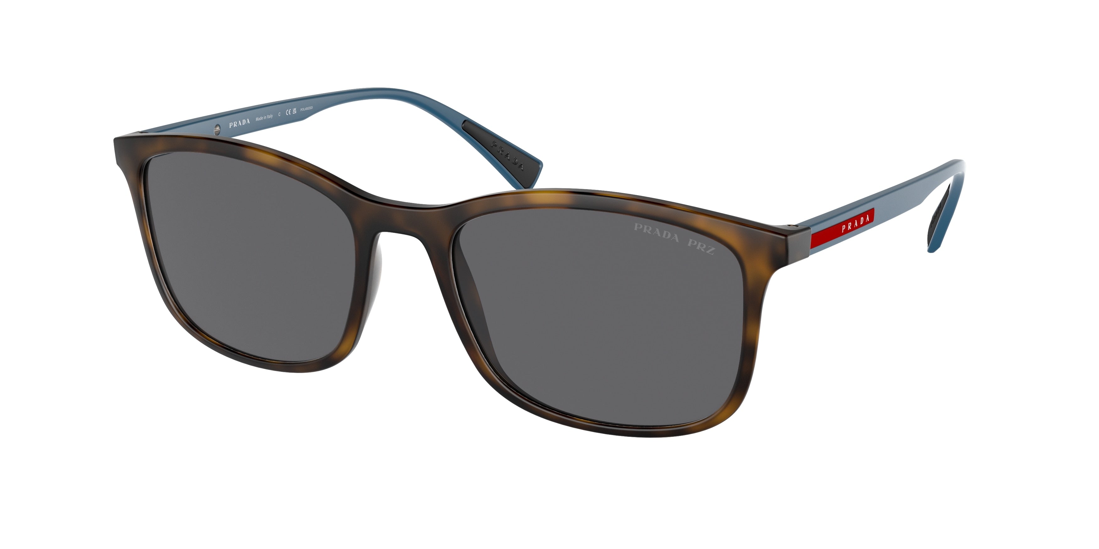 Prada Linea Rossa LIFESTYLE PS01TS Rectangle Sunglasses  U61144-Havana Rubber 56-140-19 - Color Map Tortoise