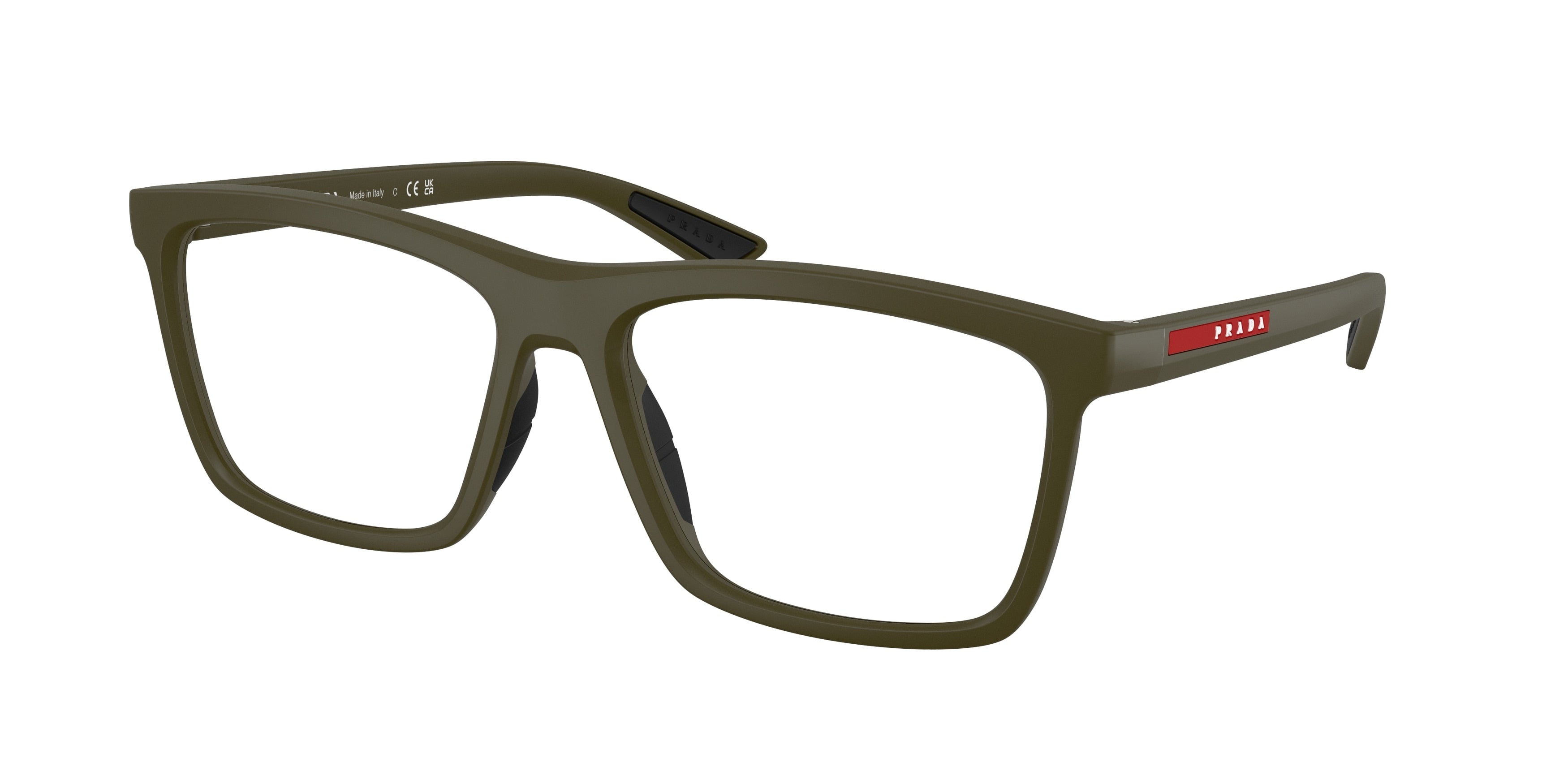 Prada Linea Rossa PS01TV Pillow Eyeglasses 15X1O1-Matte Green 57-145-17 - Color Map Green