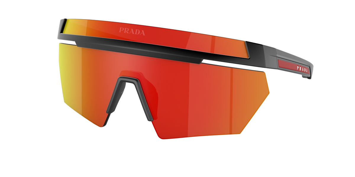 Prada Linea Rossa PS01YS Irregular Sunglasses 1BO02U-Matte Black 0-130-144 - Color Map Black