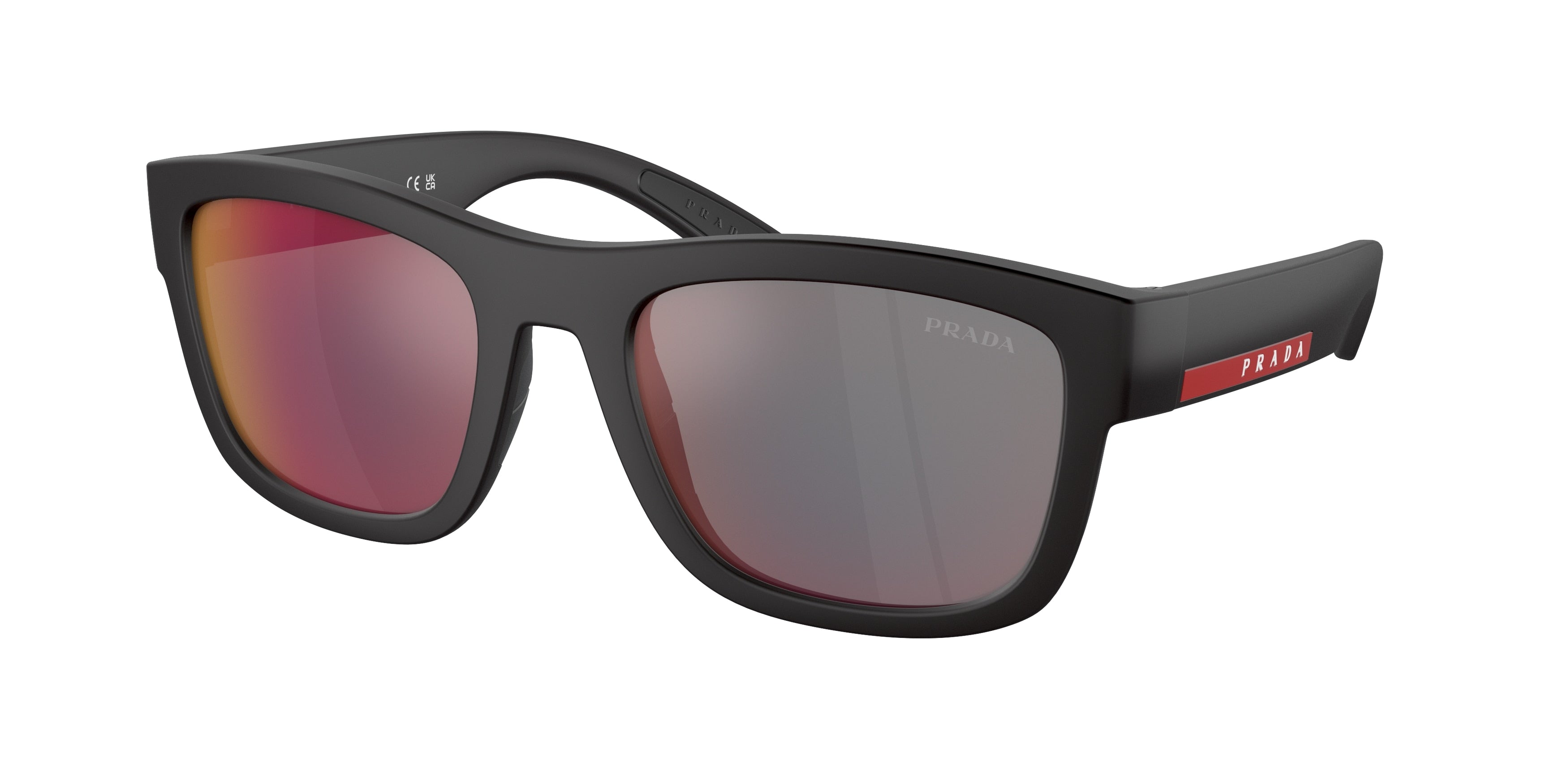 Prada Linea Rossa PS01ZSF Pillow Sunglasses DG008F-Black Rubber 56-145-21 - Color Map Black
