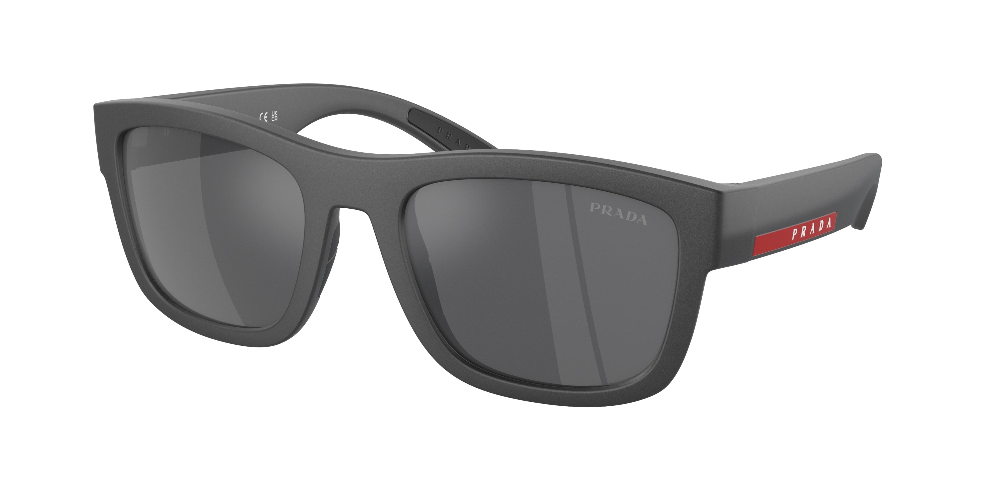 Prada Linea Rossa PS01ZS Pillow Sunglasses 15P60A-Matte Grey Metal 56-145-21 - Color Map Grey