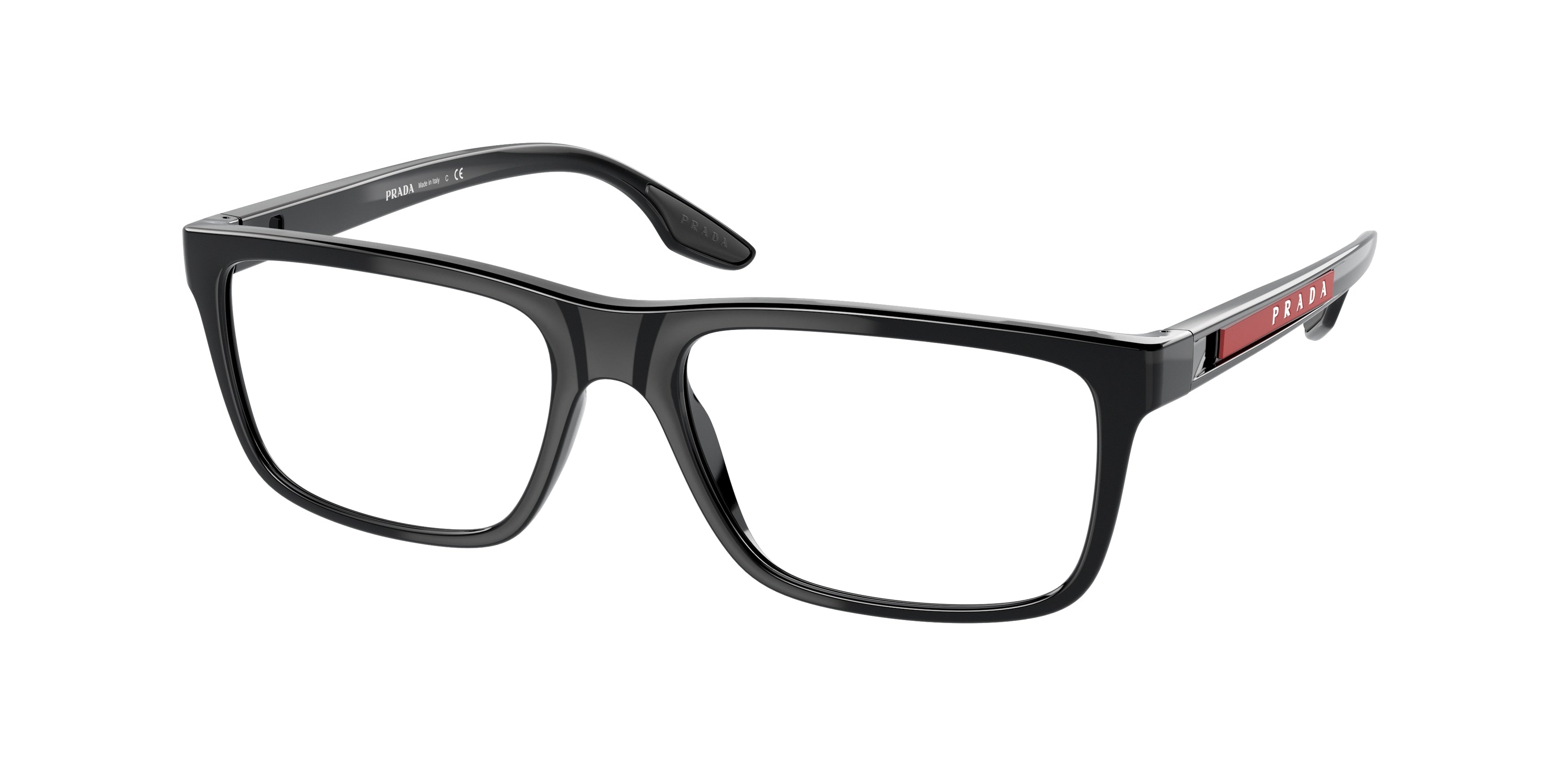 Prada Linea Rossa PS02OV Pillow Eyeglasses 1AB1O1-Black 55-145-17 - Color Map Black