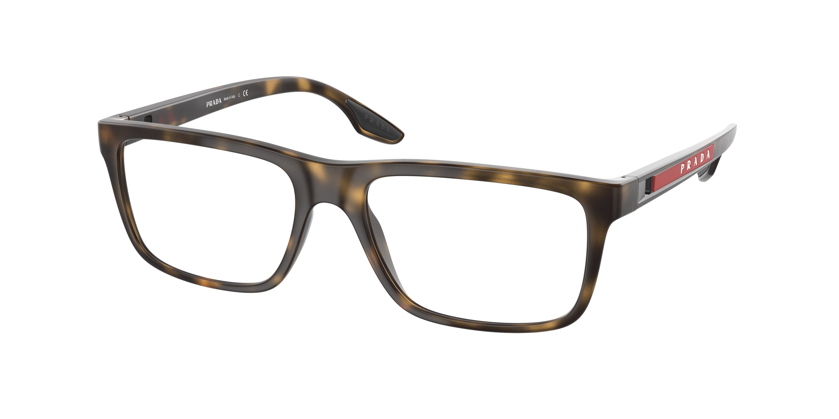 Prada Linea Rossa PS02OV Pillow Eyeglasses 5811O1-Havana Rubber 55-145-17 - Color Map Tortoise