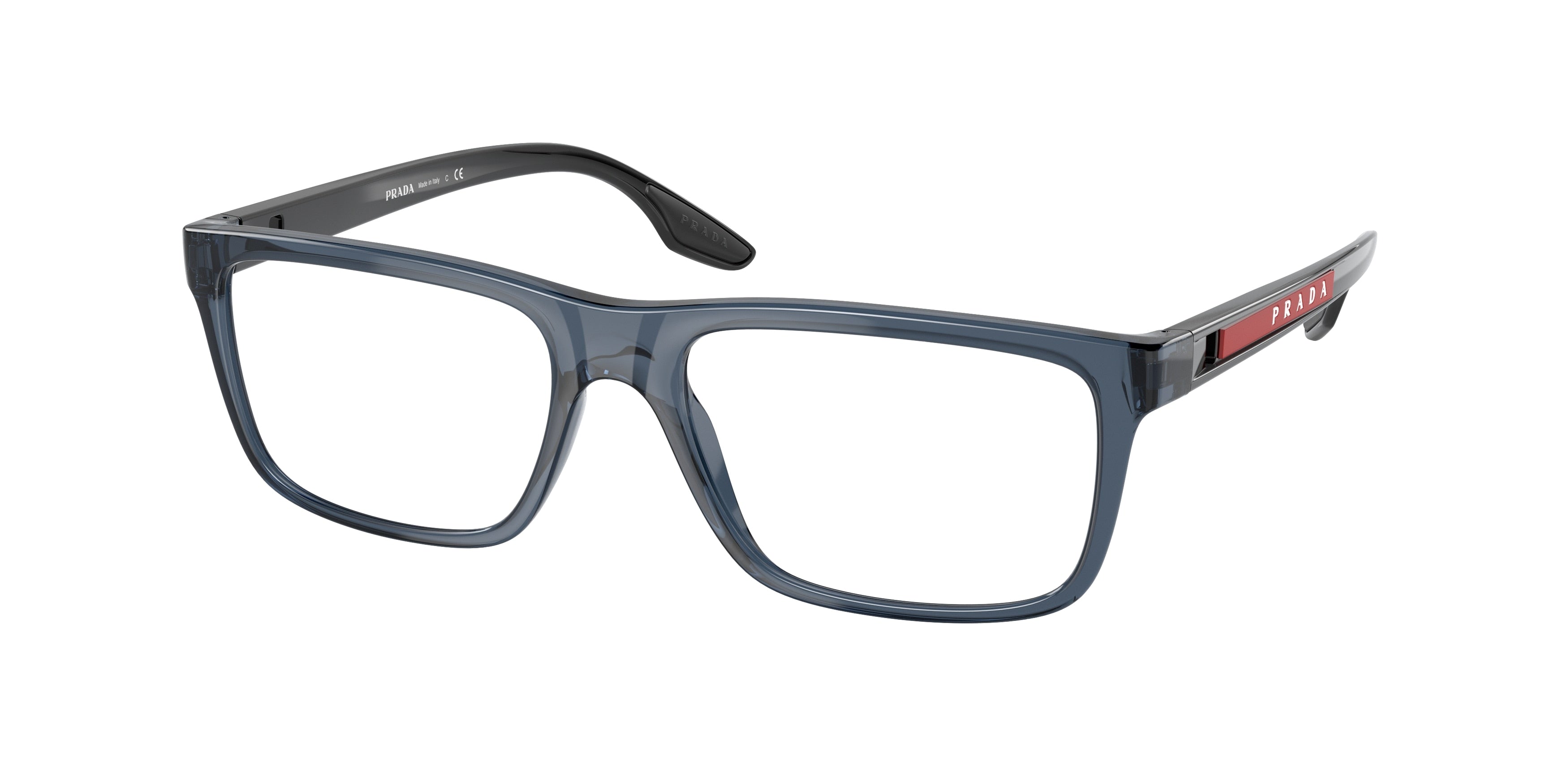 Prada Linea Rossa PS02OV Pillow Eyeglasses CZH1O1-Blue Transparent 55-145-17 - Color Map Blue