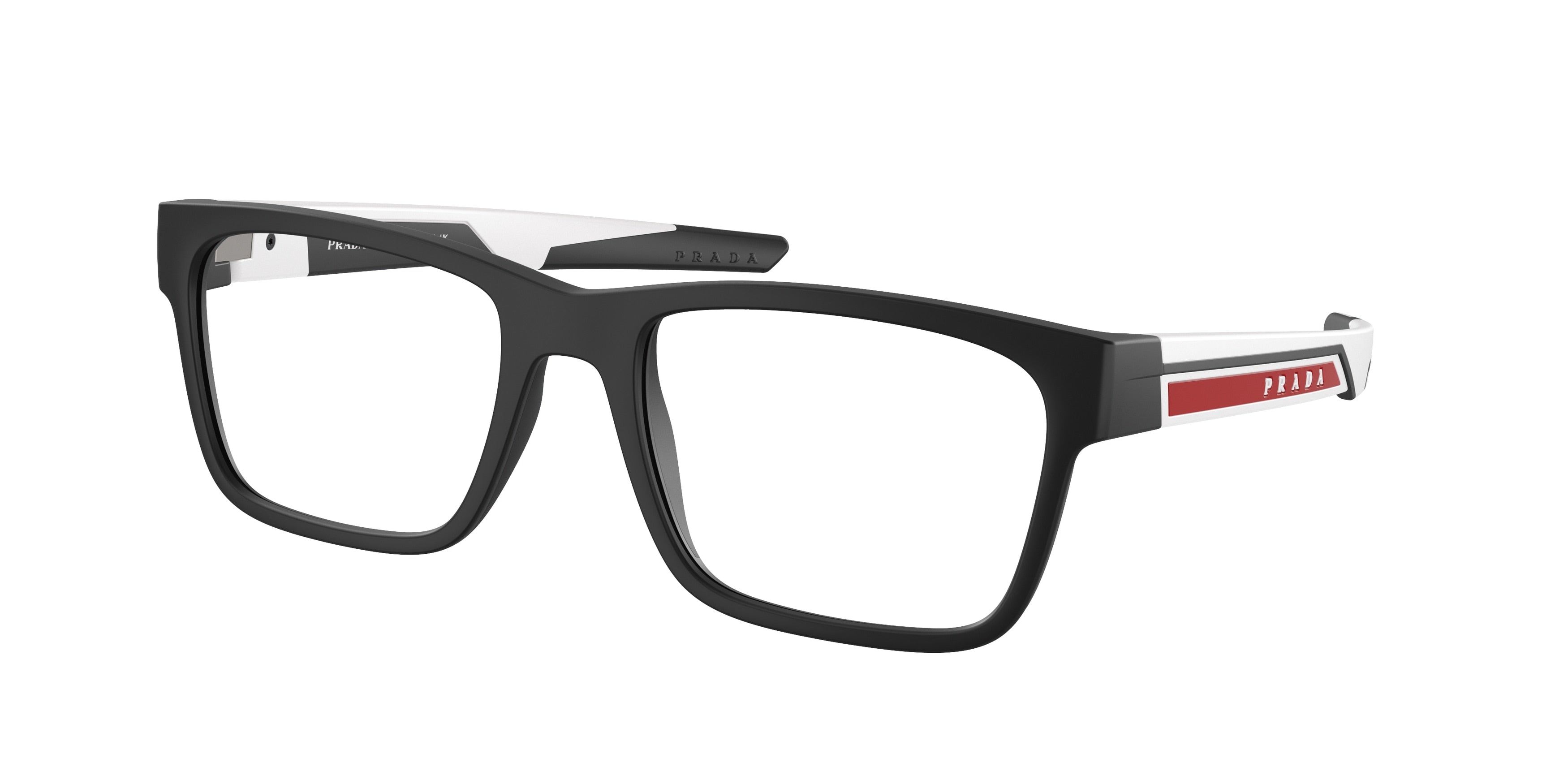 Prada Linea Rossa PS02PV Pillow Eyeglasses  14Q1O1-Matte Black 55-140-19 - Color Map Black
