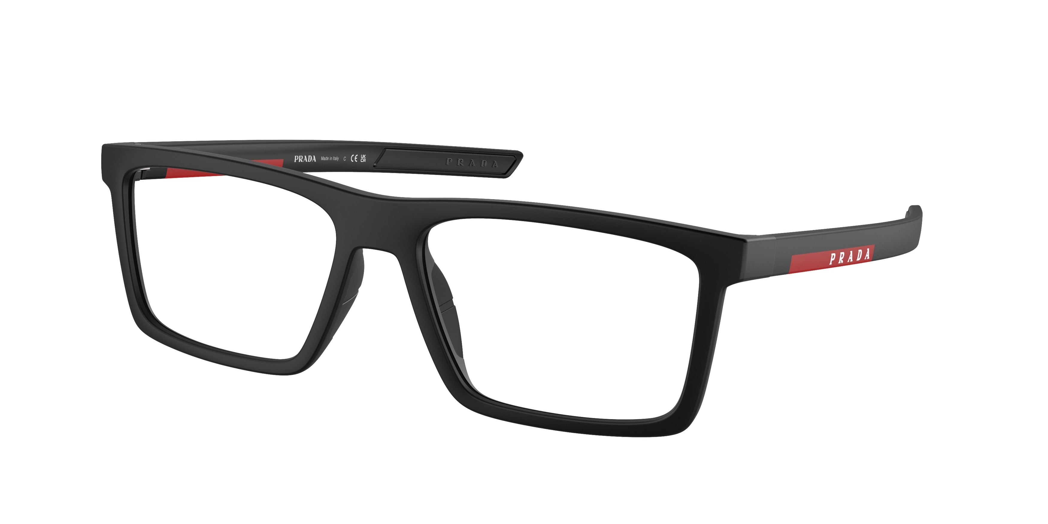 Prada Linea Rossa PS02QV Rectangle Eyeglasses 1BO1O1-Matte Black 56-145-17 - Color Map Black