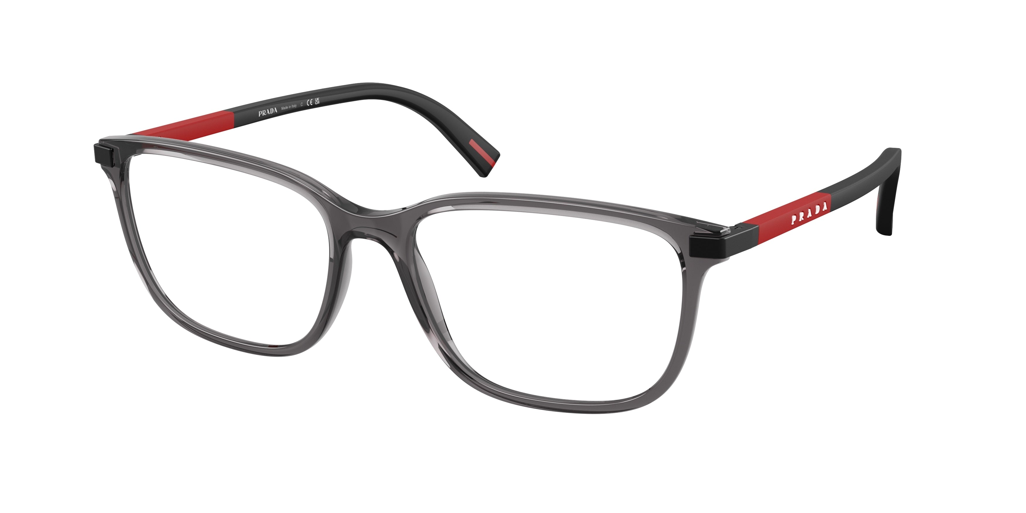 Prada Linea Rossa PS02RV Pillow Eyeglasses 01D1O1-Transparent Anthracite 56-145-17 - Color Map Grey