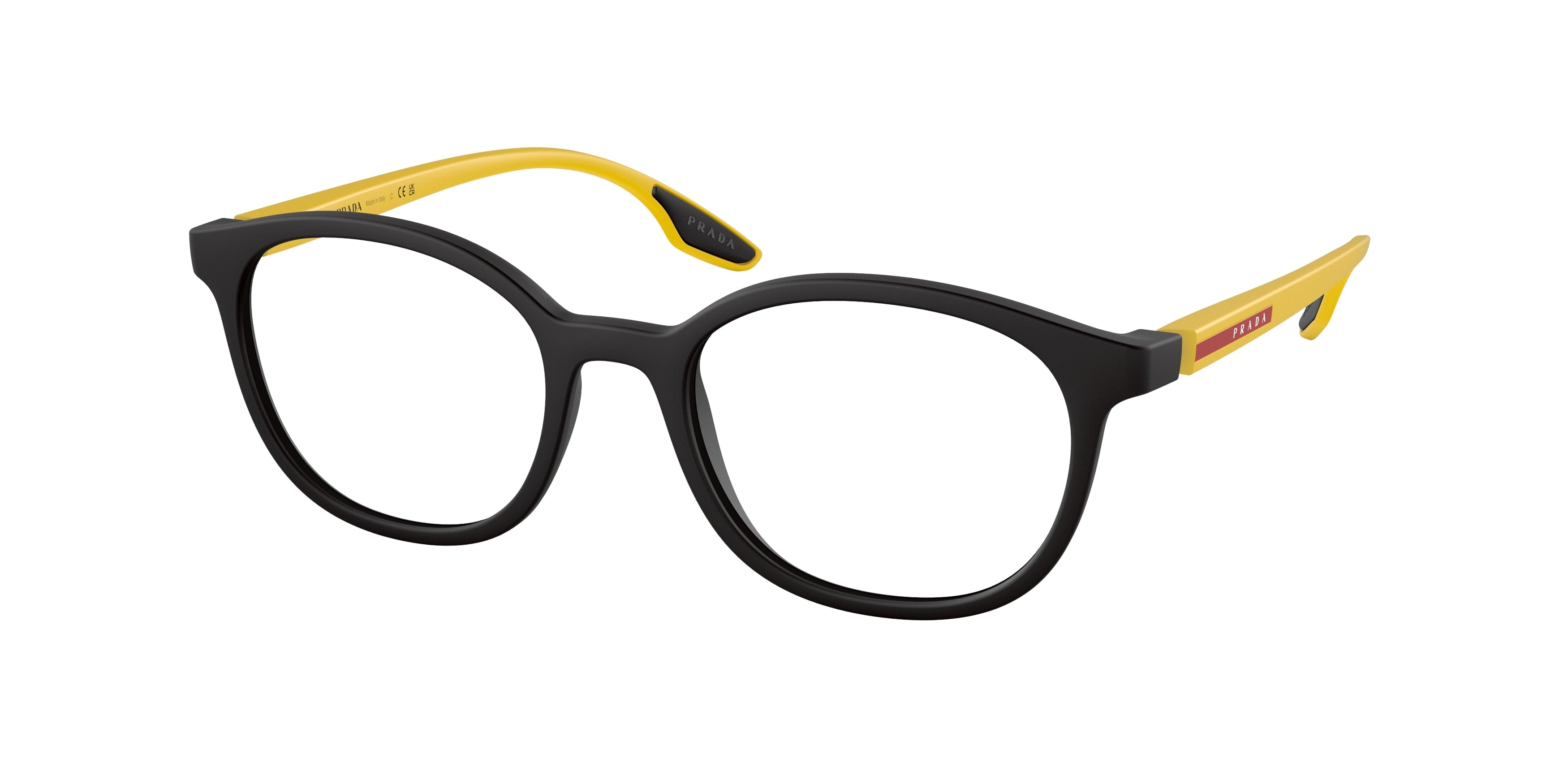 Prada Linea Rossa PS03NV Phantos Eyeglasses  08W1O1-Black Rubber 51-145-19 - Color Map Black