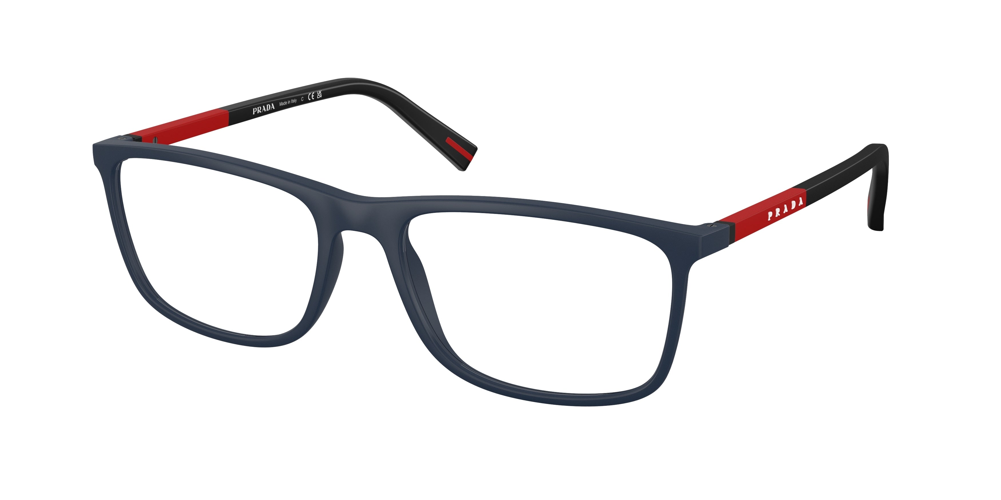 Prada Linea Rossa PS03QV Rectangle Eyeglasses for Men — Free Shipping - 57-145-18 / MAG1O1-Matte Blue