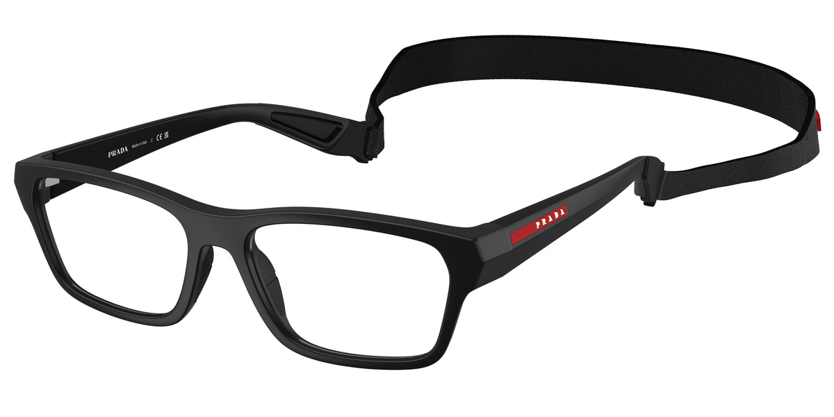 Prada Linea Rossa PS03RV Pillow Eyeglasses 1BO1O1-Matte Black 56-145-17 - Color Map Black